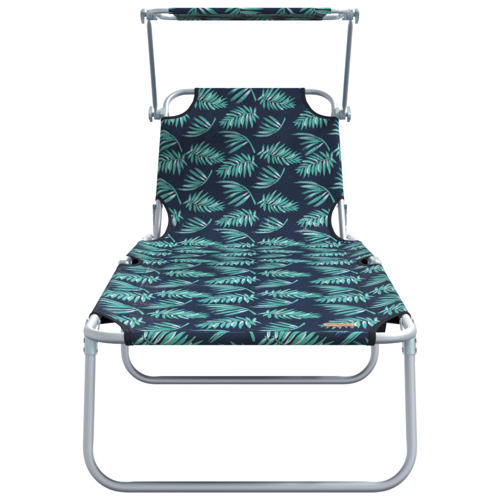 Folding Sun Loungers 2 pcs with Canopy Leaf Pattern 600D Oxford Fabric - Image 5