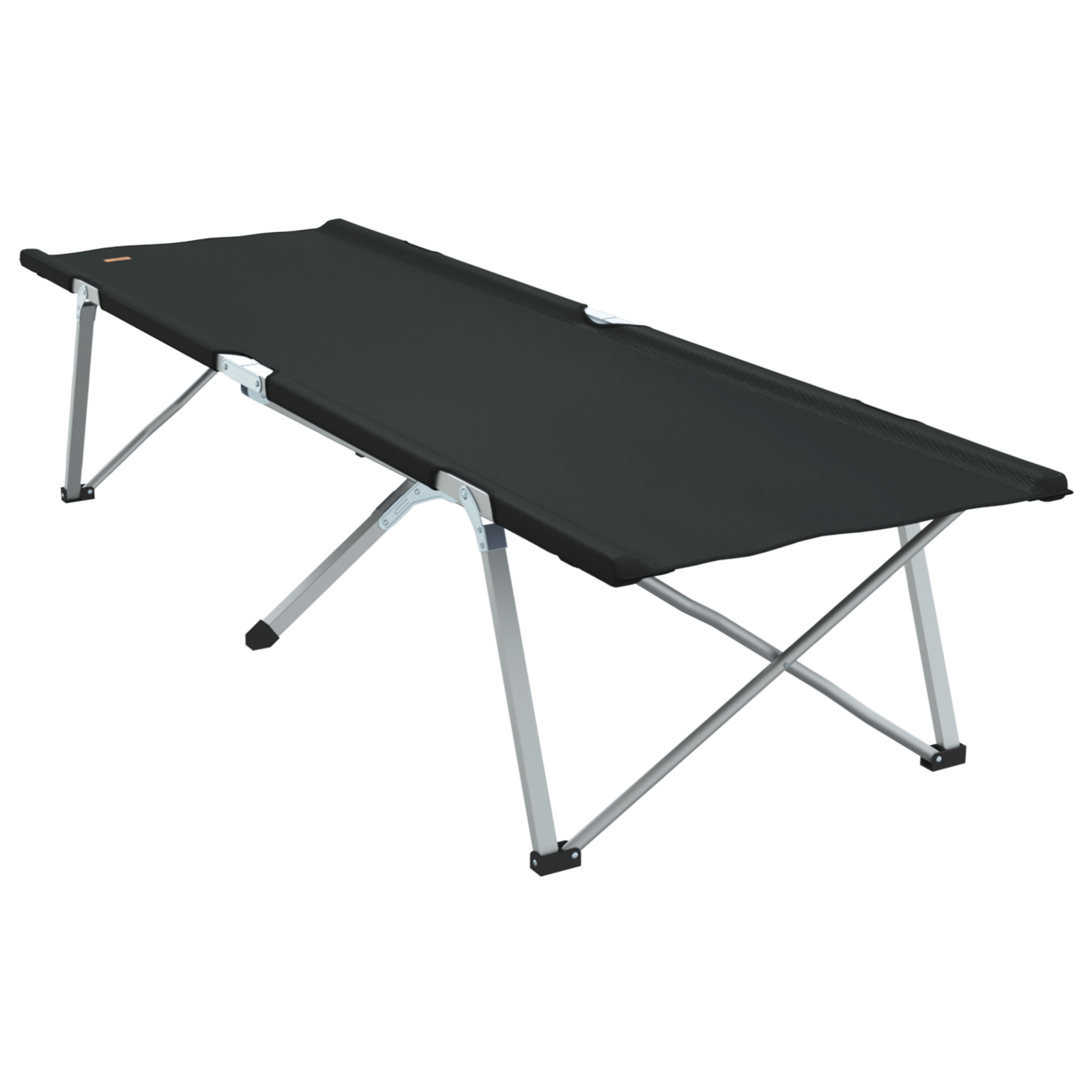Folding Camping Bed with Carry Bag Black 600D Oxford Fabric - Image 6