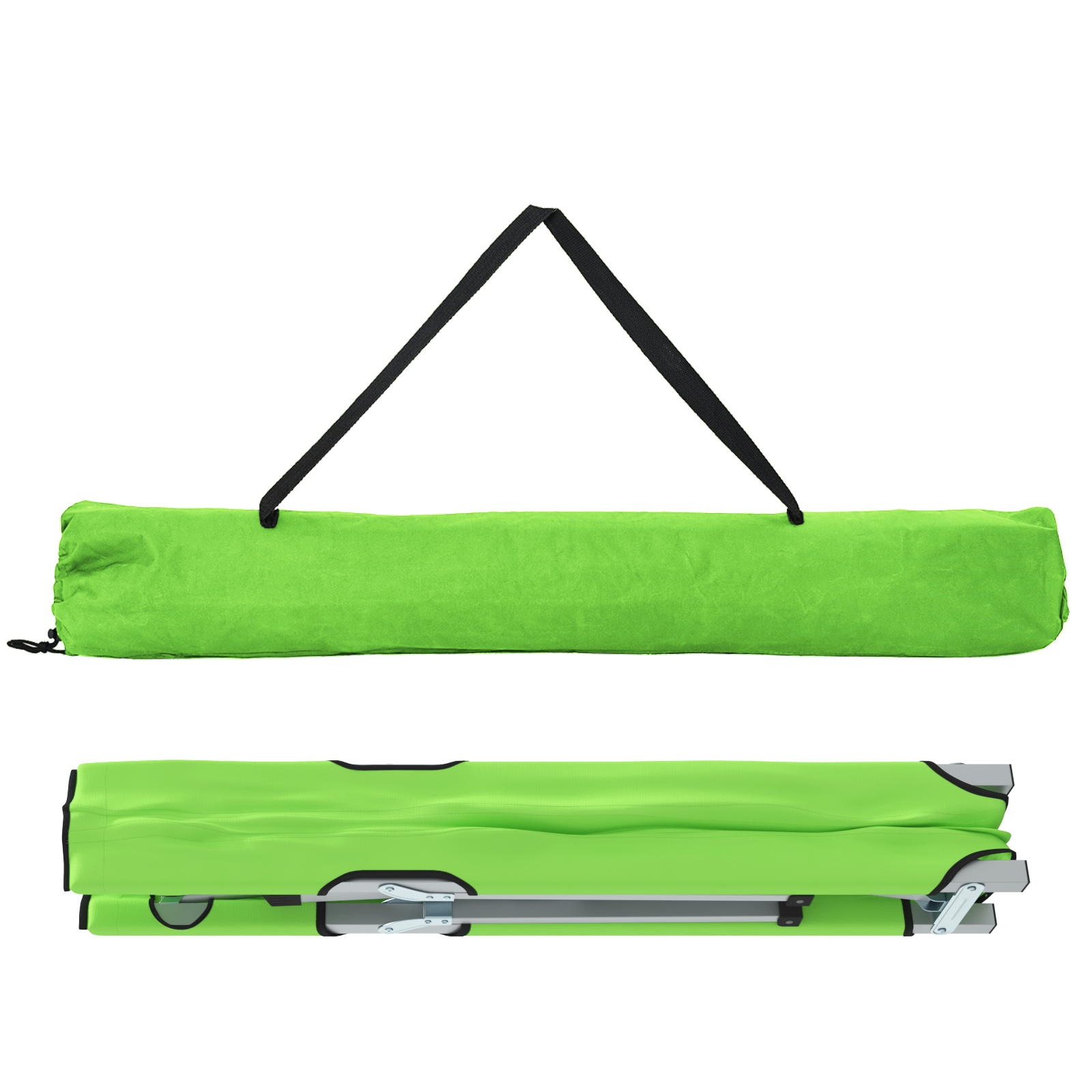 Folding Camping Bed Dark green Metal, Fabric Single Foldable - Image 4