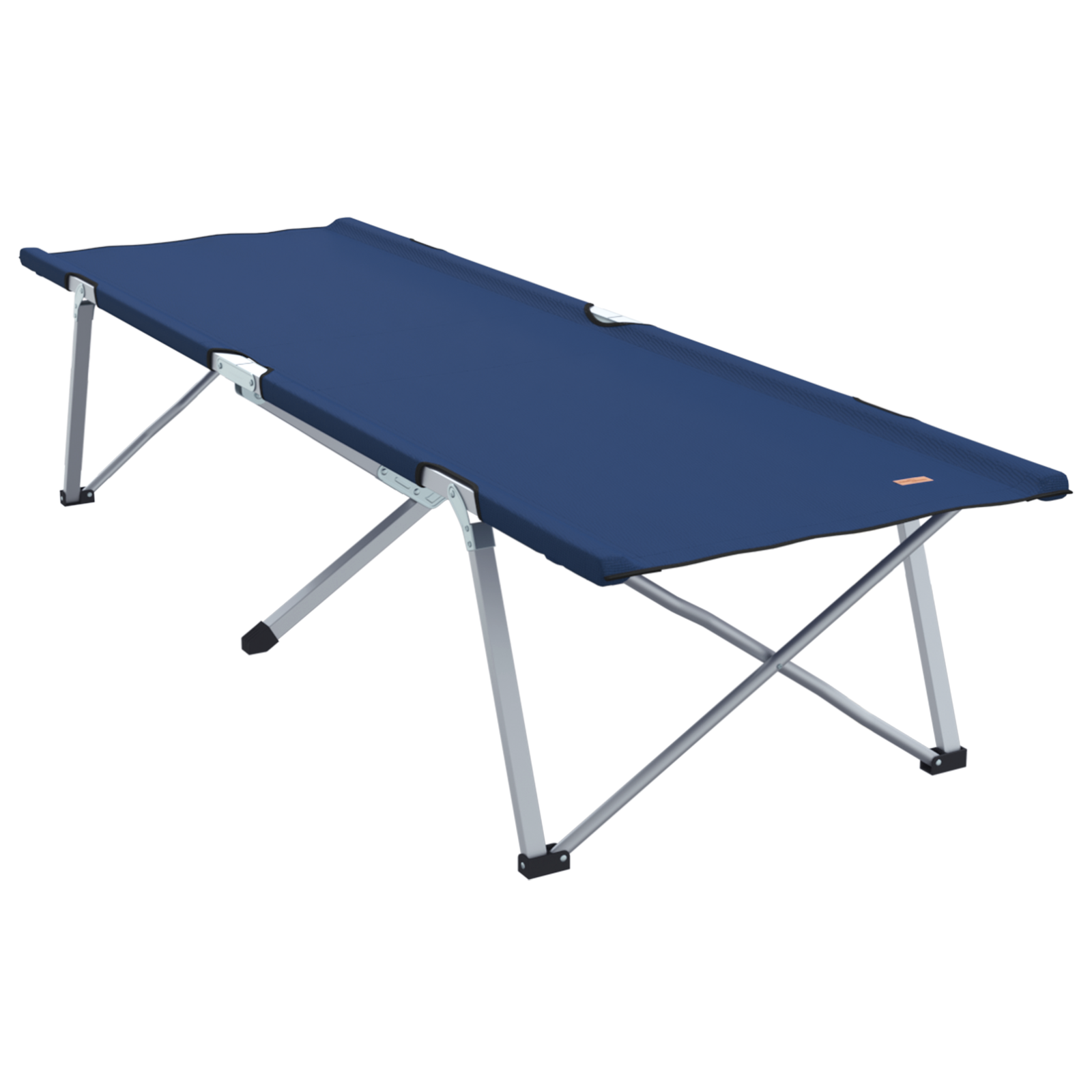 Folding Camping Bed Set Blue Fabric and Metal Compact Foldable - Image 3