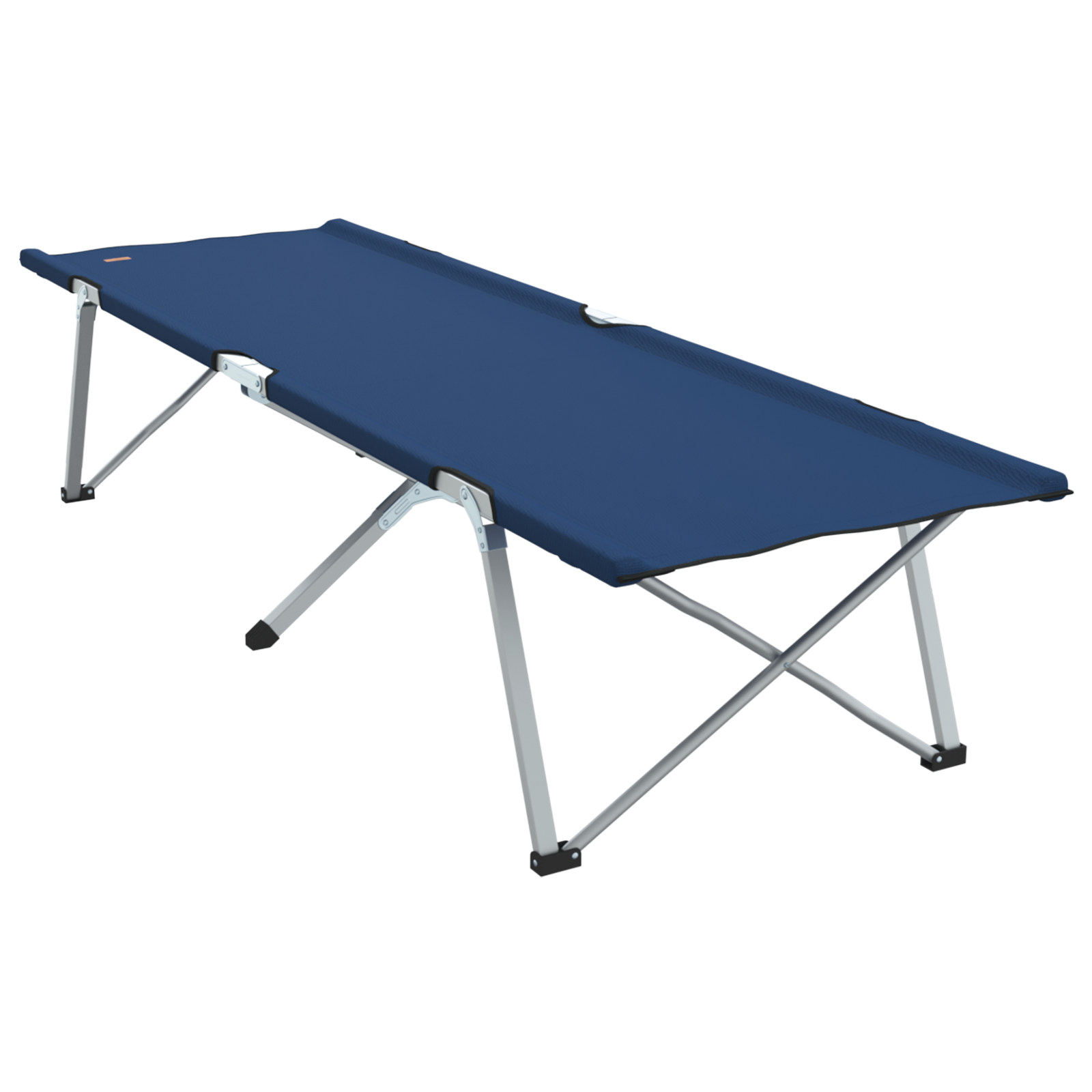 Folding Camping Bed Set Blue Fabric and Metal Compact Foldable - Image 7