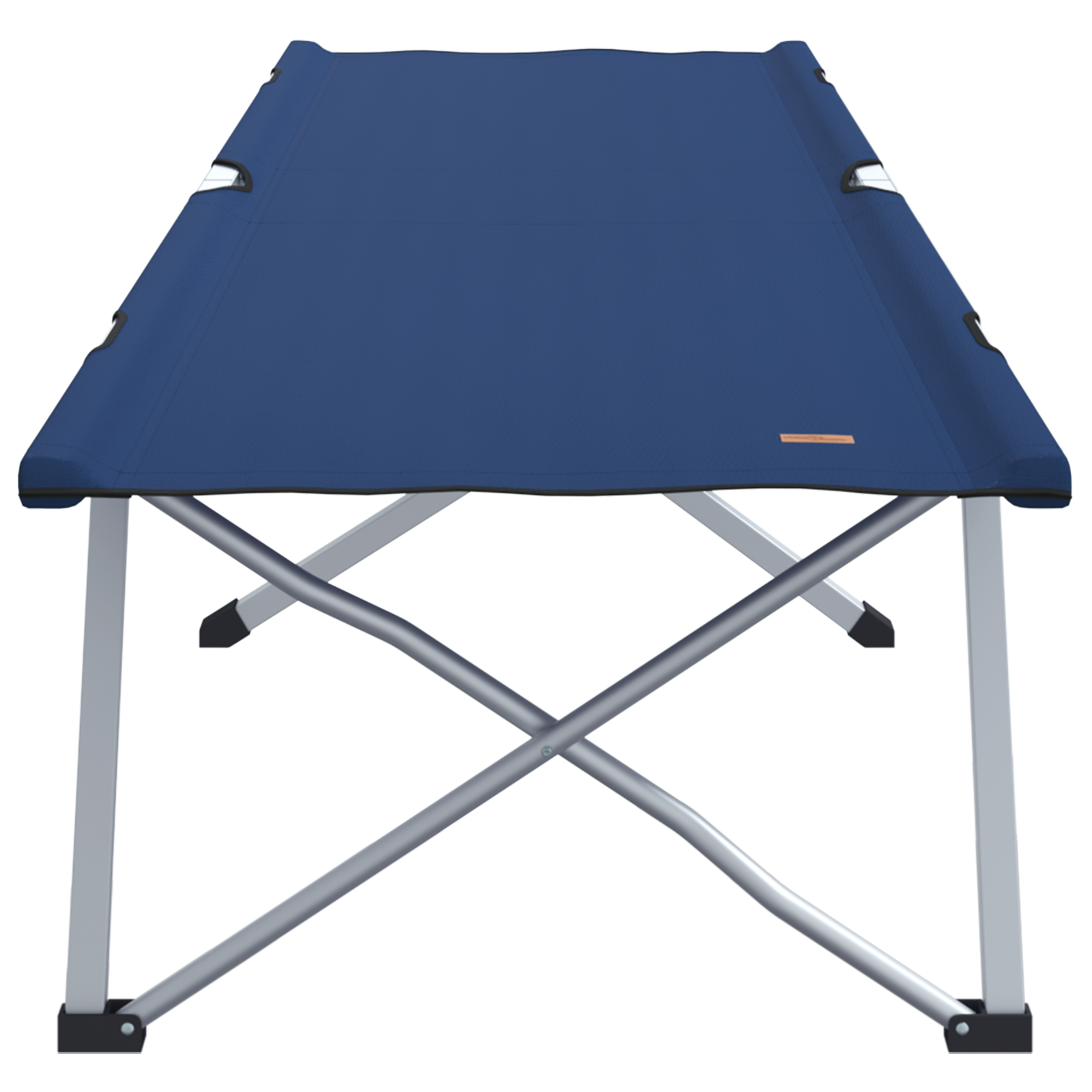 Folding Camping Bed Set Blue Fabric and Metal Compact Foldable - Image 4