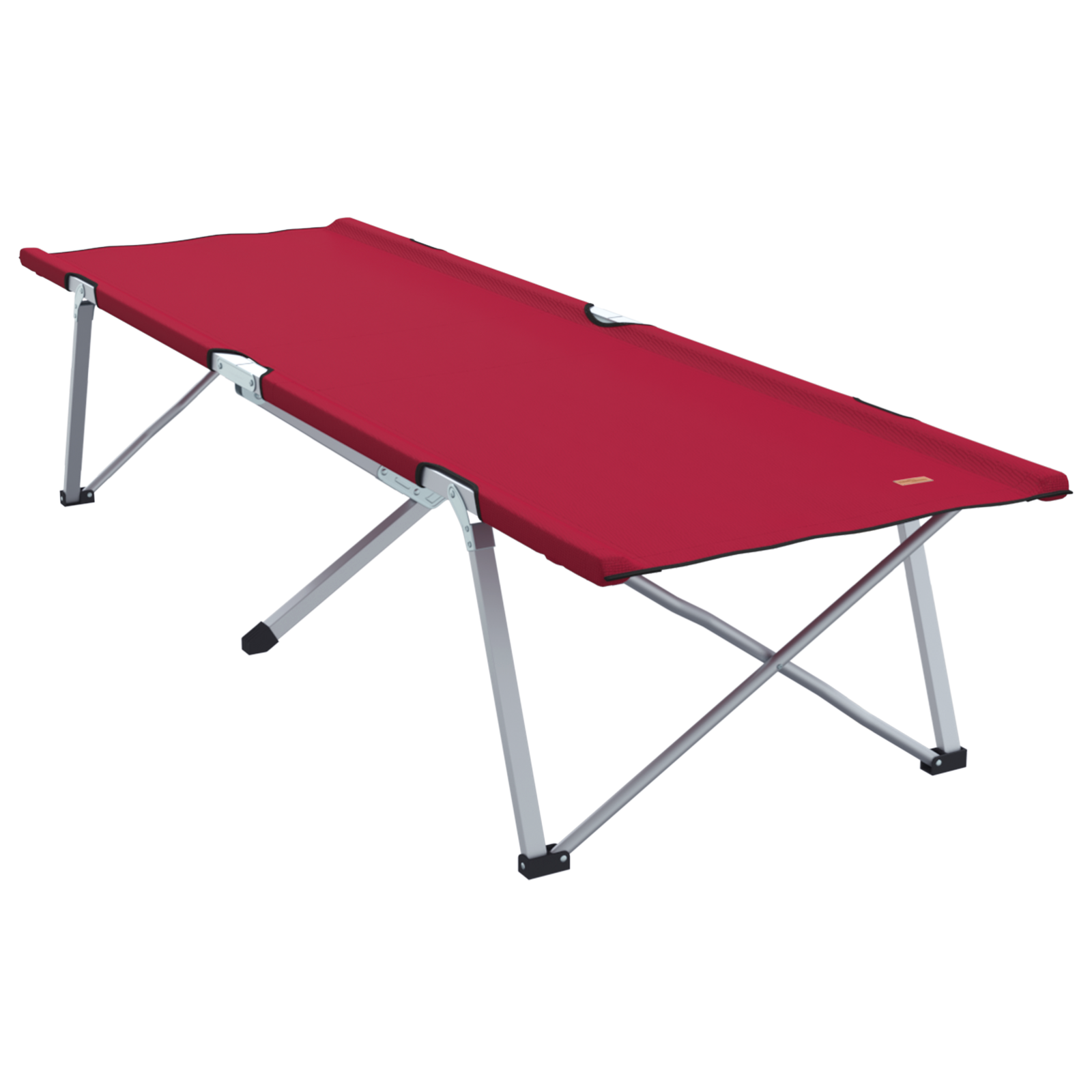 Folding Lounge Bed Red Metal, Fabric Standard Foldable - Image 3