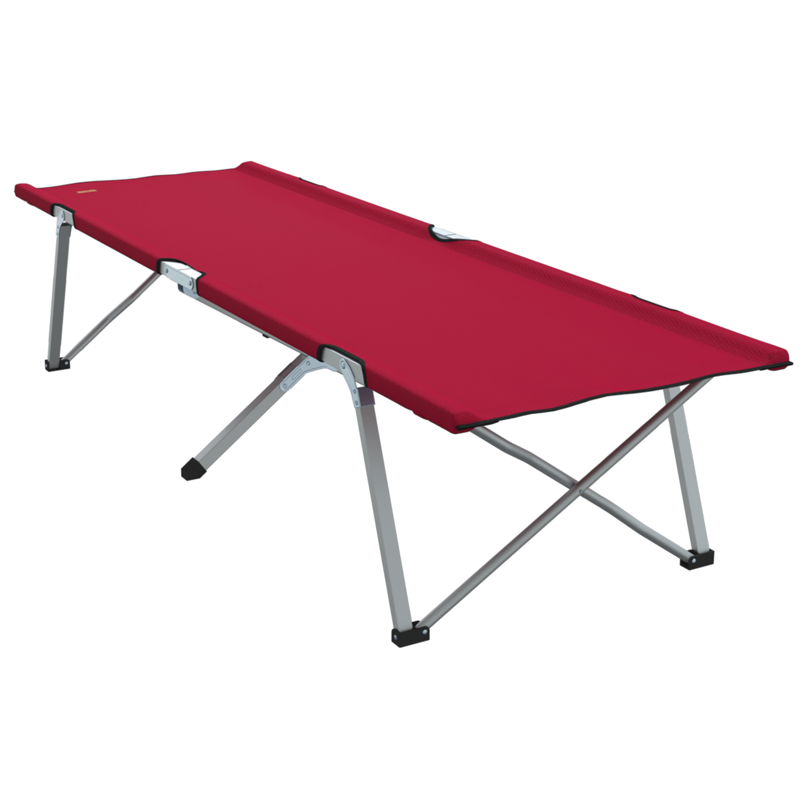 Folding Lounge Bed Red Metal, Fabric Standard Foldable - Image 7