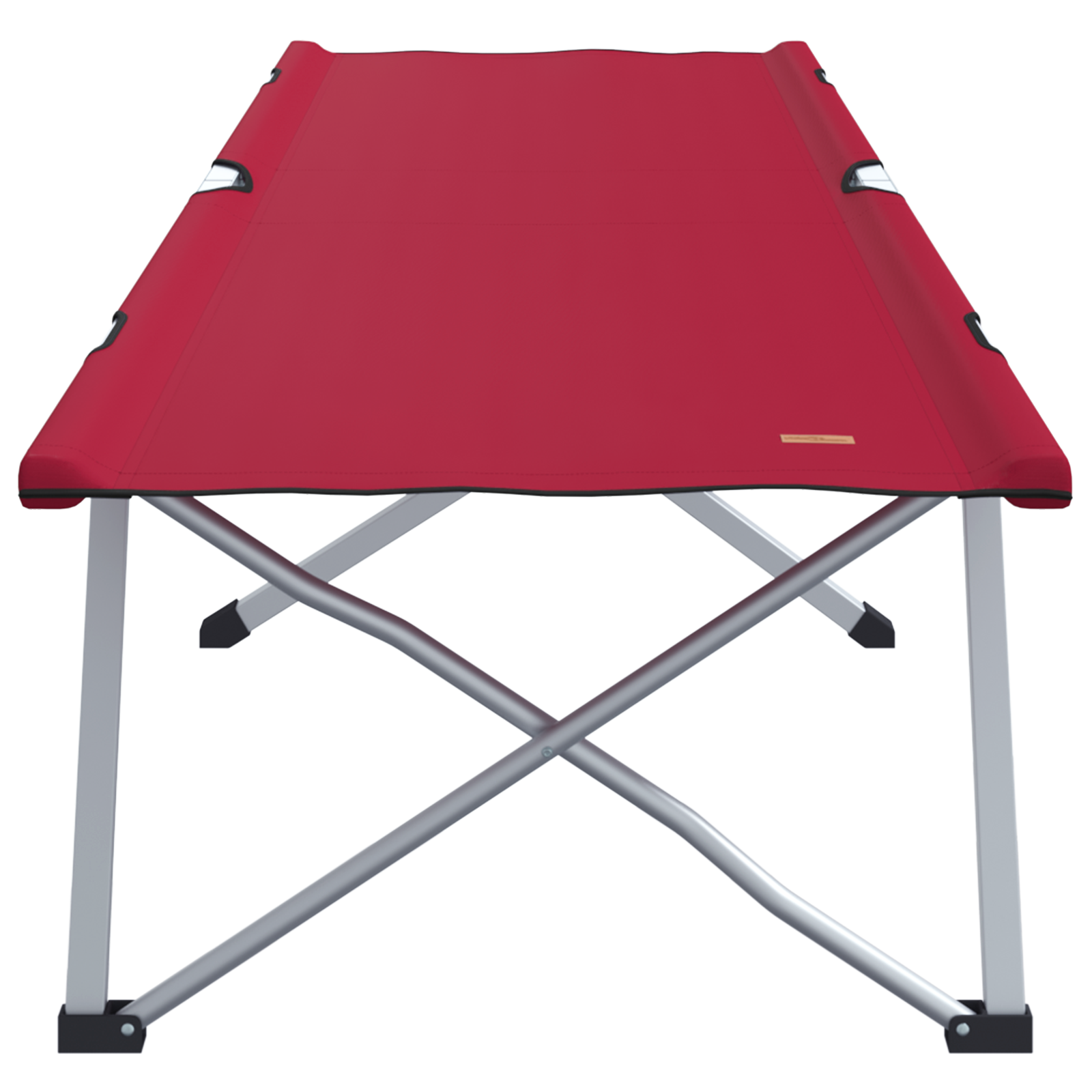 Folding Lounge Bed Red Metal, Fabric Standard Foldable - Image 4
