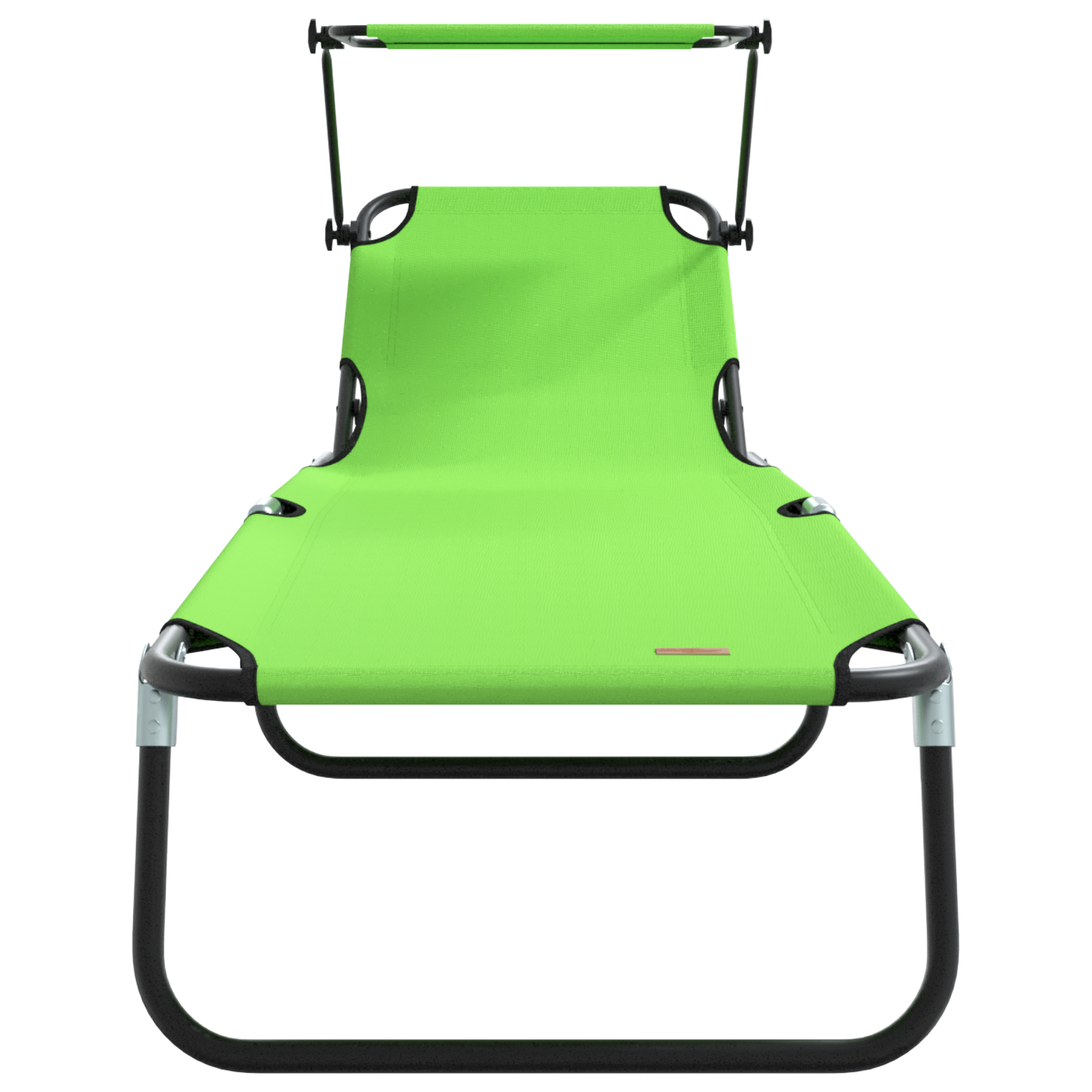 Folding Sun Loungers 2 pcs with Canopy Green 600D Oxford Fabric - Image 5