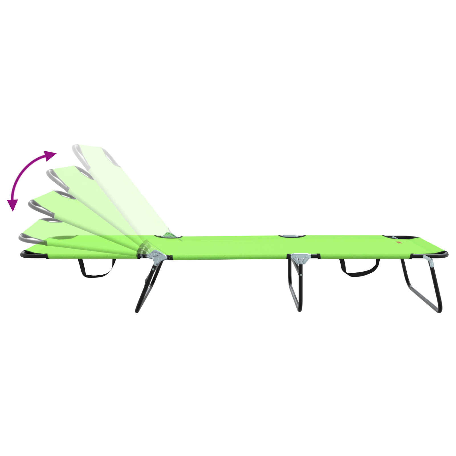 Folding Sun Lounger Portable Green 600D Oxford Fabric - Image 9