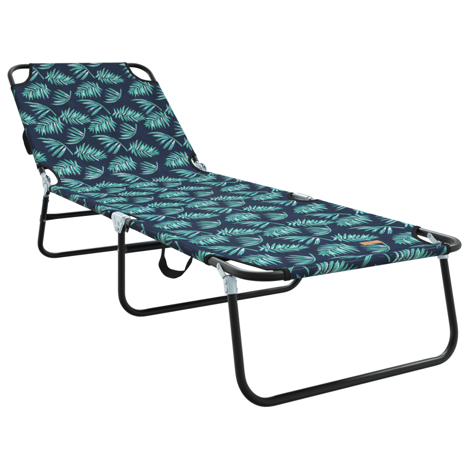Folding Sun Lounger Portable Leaf Pattern 600D Oxford Fabric - Image 2