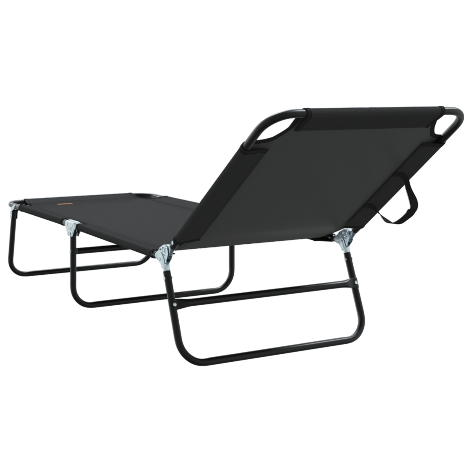 Folding Sun Lounger 2 pcs Portable Black 600D Oxford Fabric - Image 7
