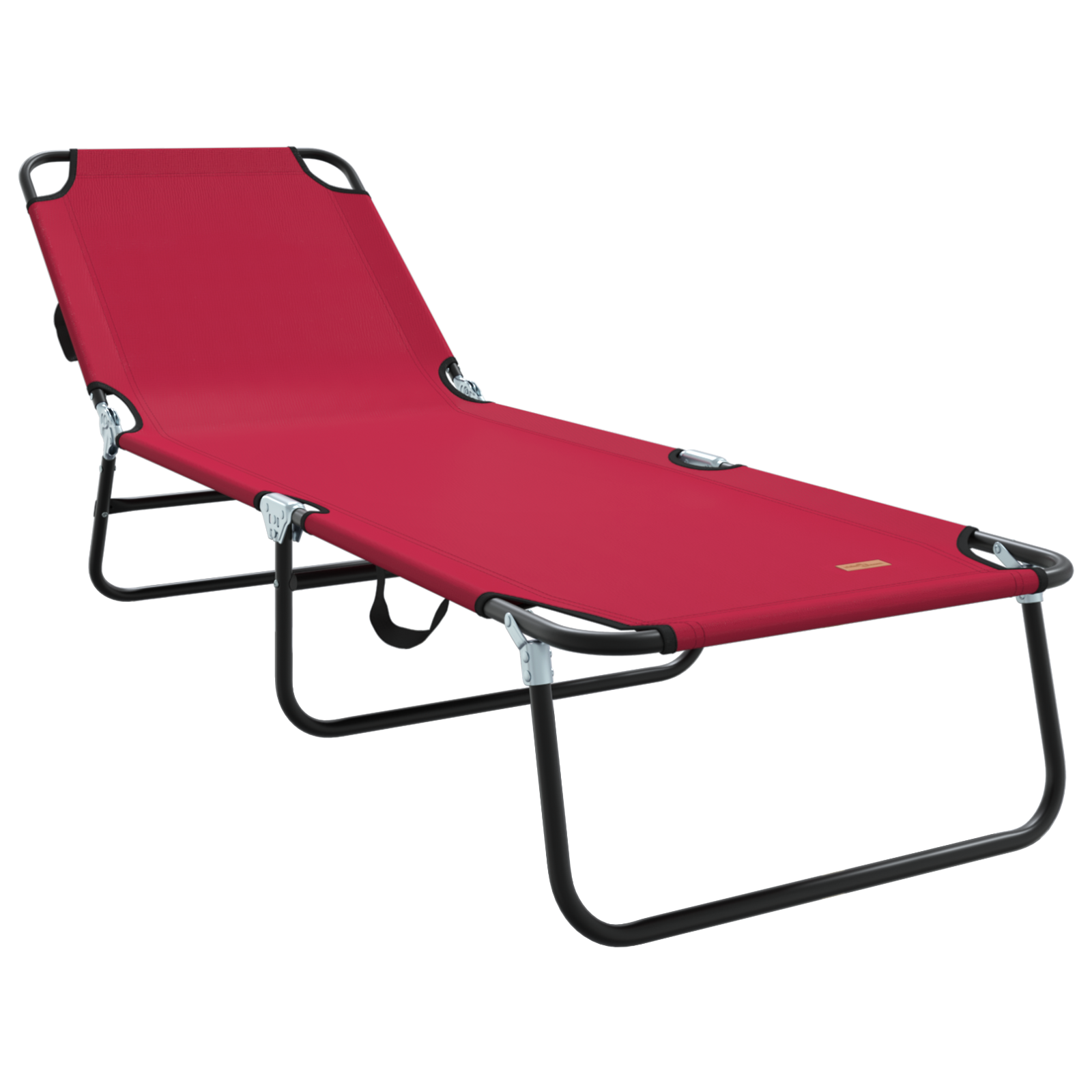 Folding Sun Lounger 2 pcs Portable Red 600D Oxford Fabric - Image 4