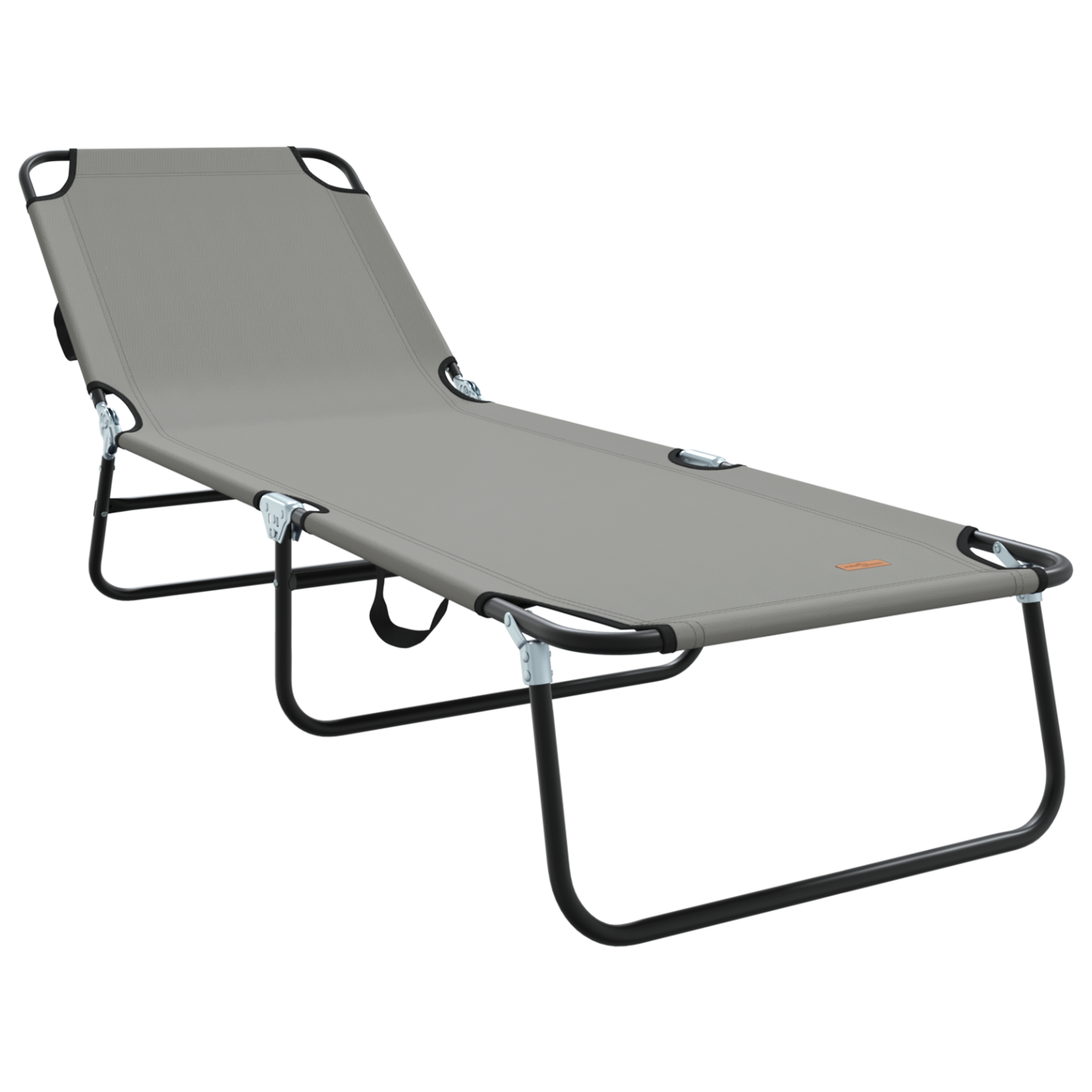 Folding Sun Lounger 2 pcs Portable Grey 600D Oxford Fabric - Image 4