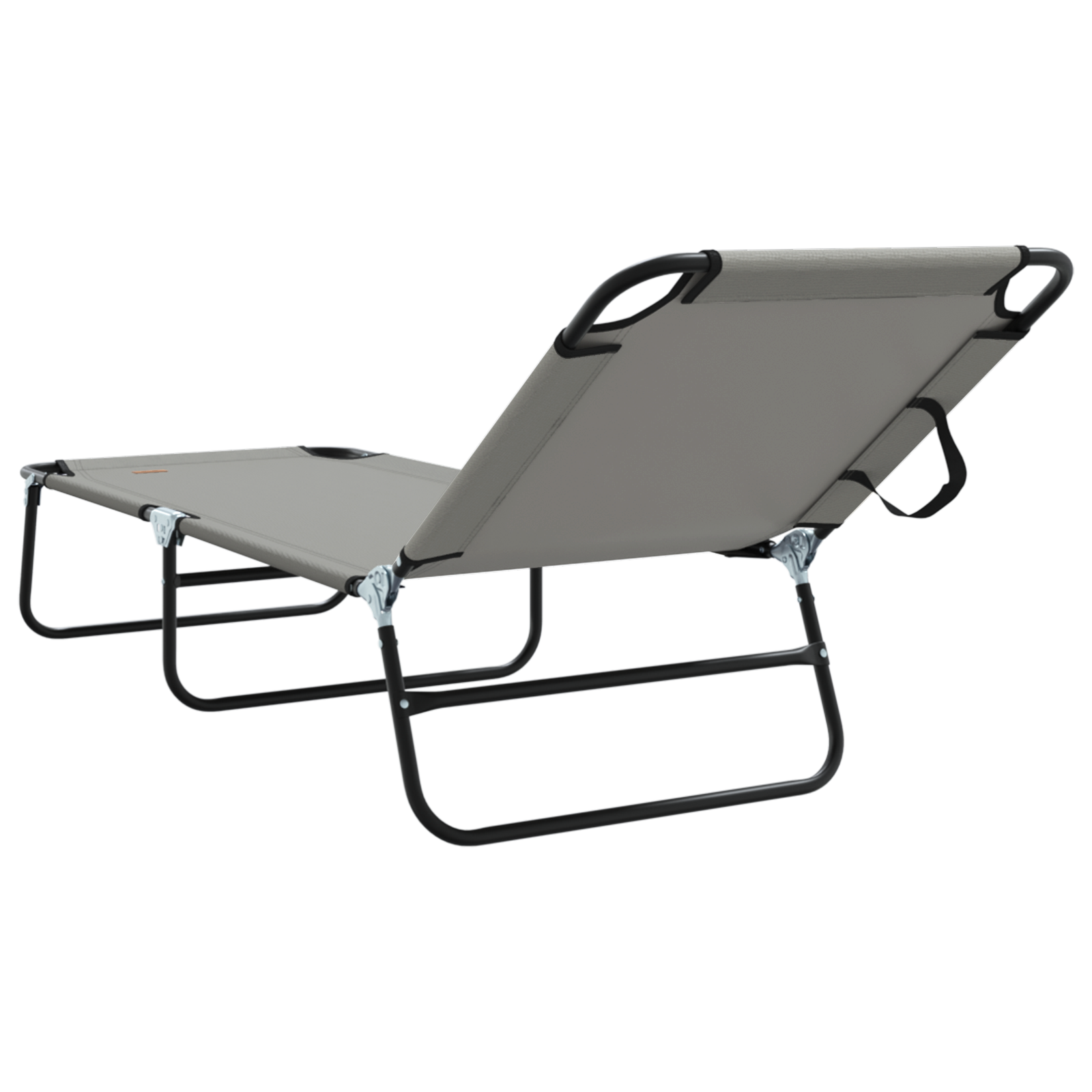 Folding Sun Lounger 2 pcs Portable Grey 600D Oxford Fabric - Image 7