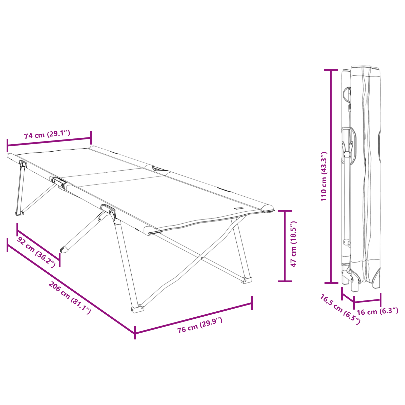 Folding Sun Beds with Carry Bags 2 pcs Blue 600D Oxford Fabric - Image 10