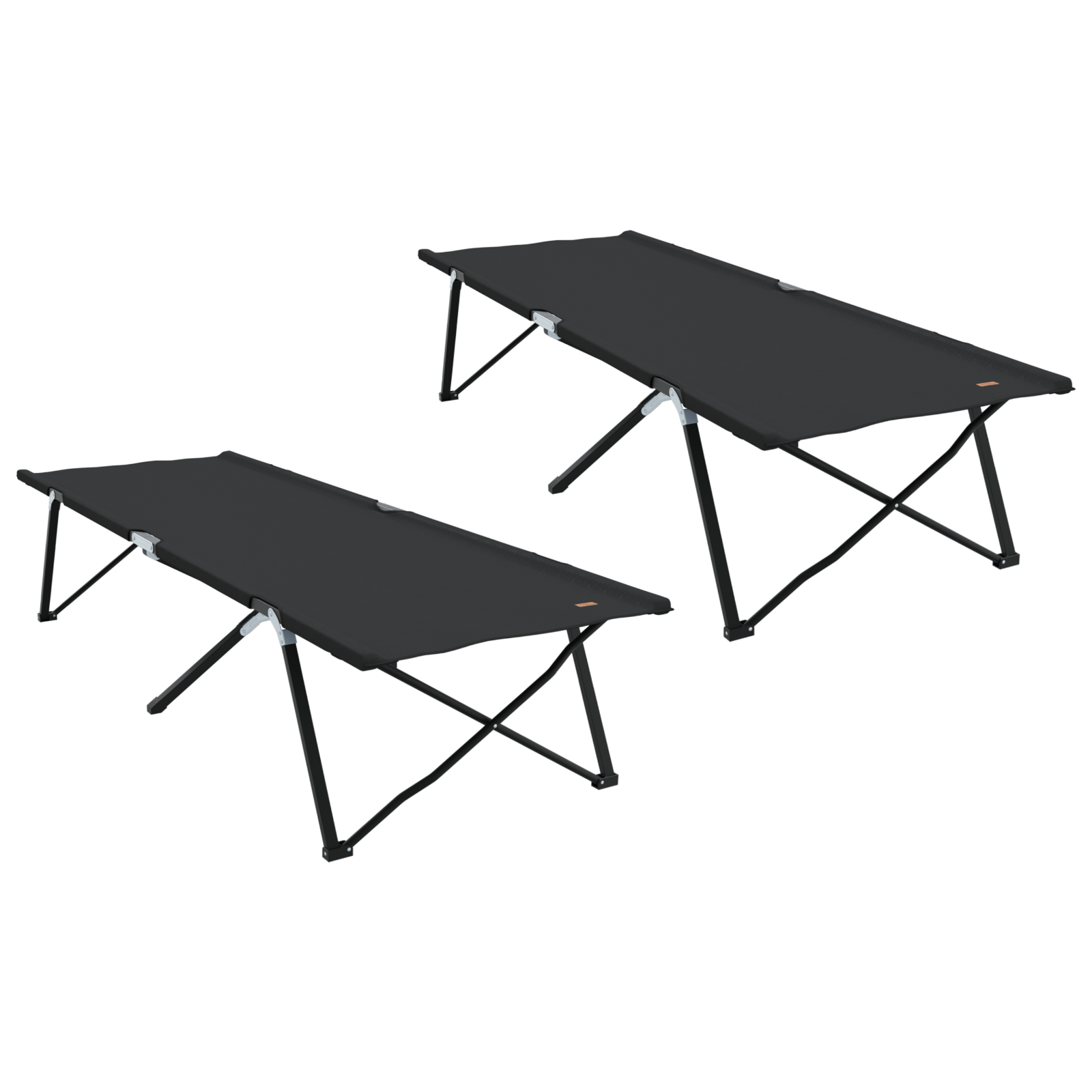 Folding Sun Beds with Carry Bags 2 pcs Black 600D Oxford Fabric - Image 2