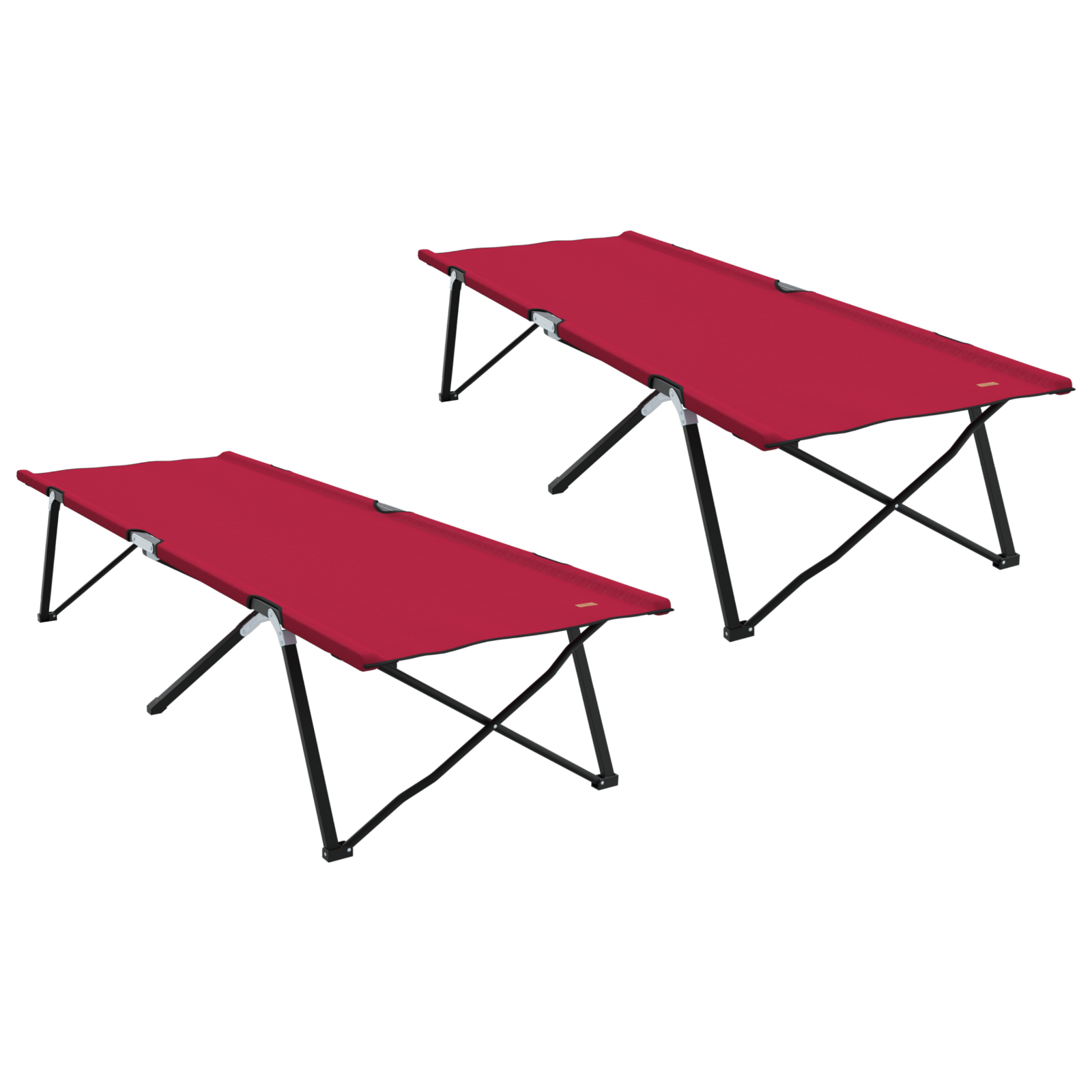 Folding Sun Beds with Carry Bags 2 pcs Red 600D Oxford Fabric - Image 2