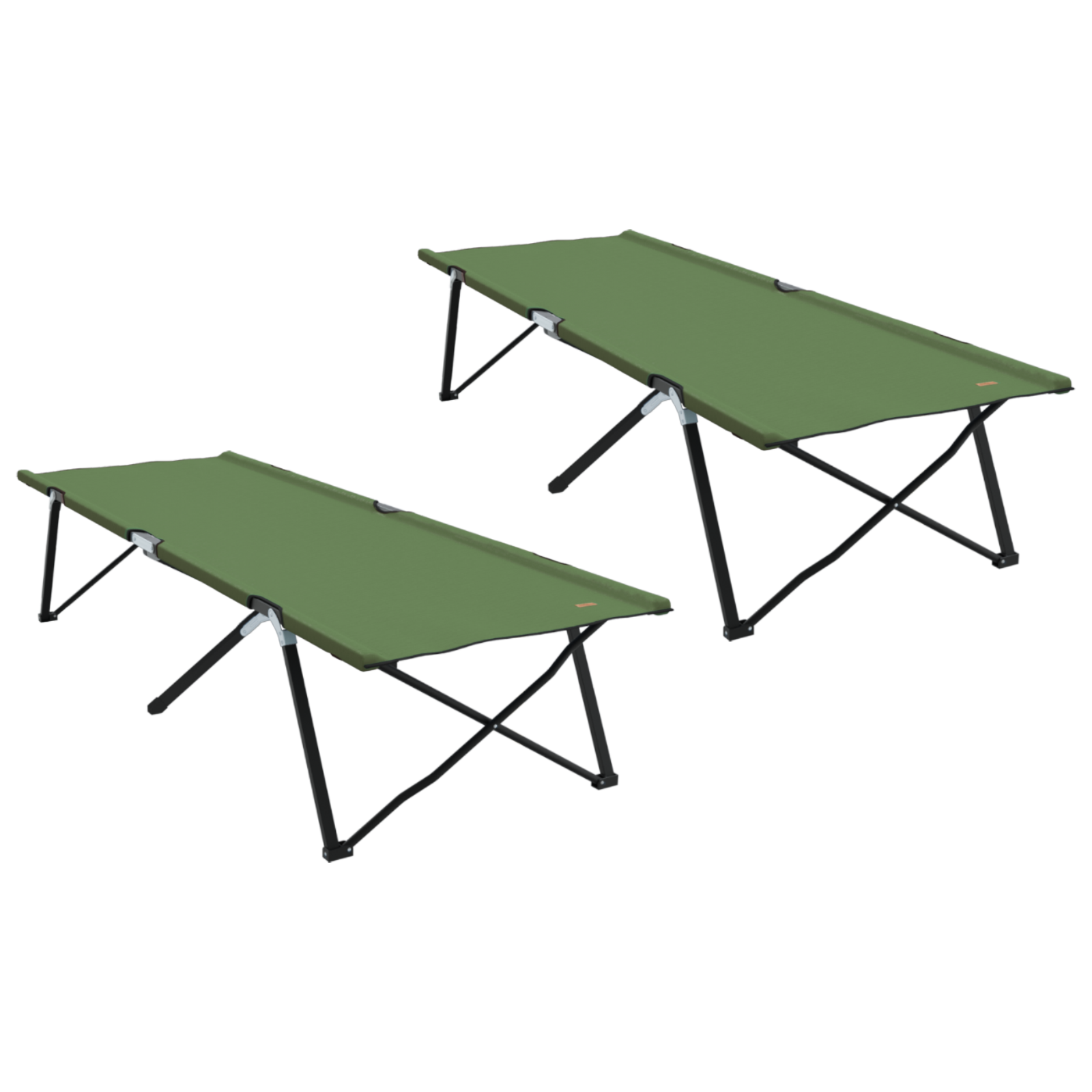 Folding Sun Beds with Carry Bags 2 pcs Army Green 600D Oxford Fabric - Image 2