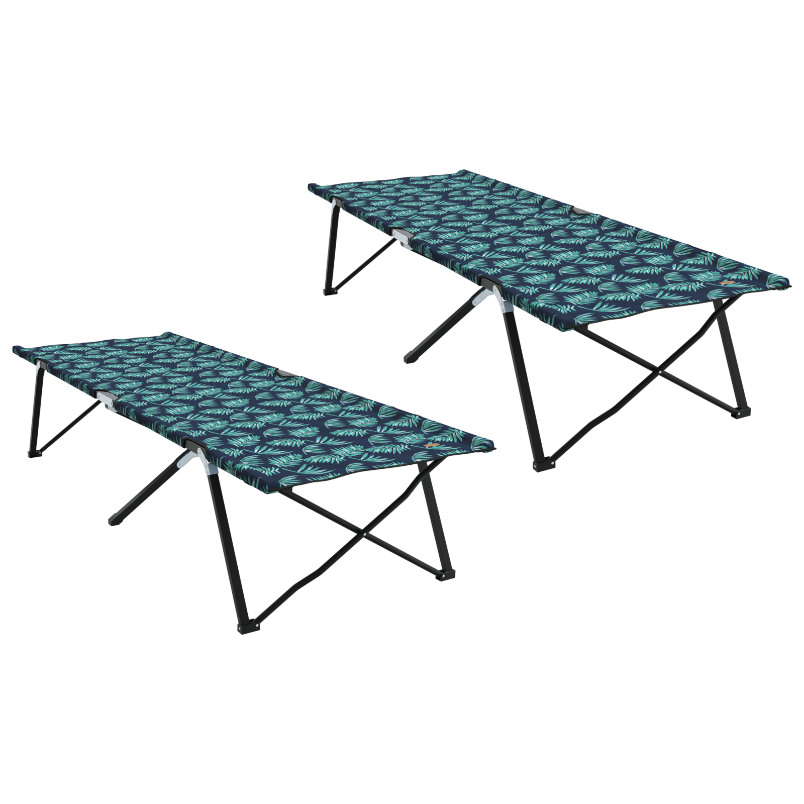 Folding Sun Beds with Carry Bags 2 pcs Leaf Pattern 600D Oxford Fabric - Image 2