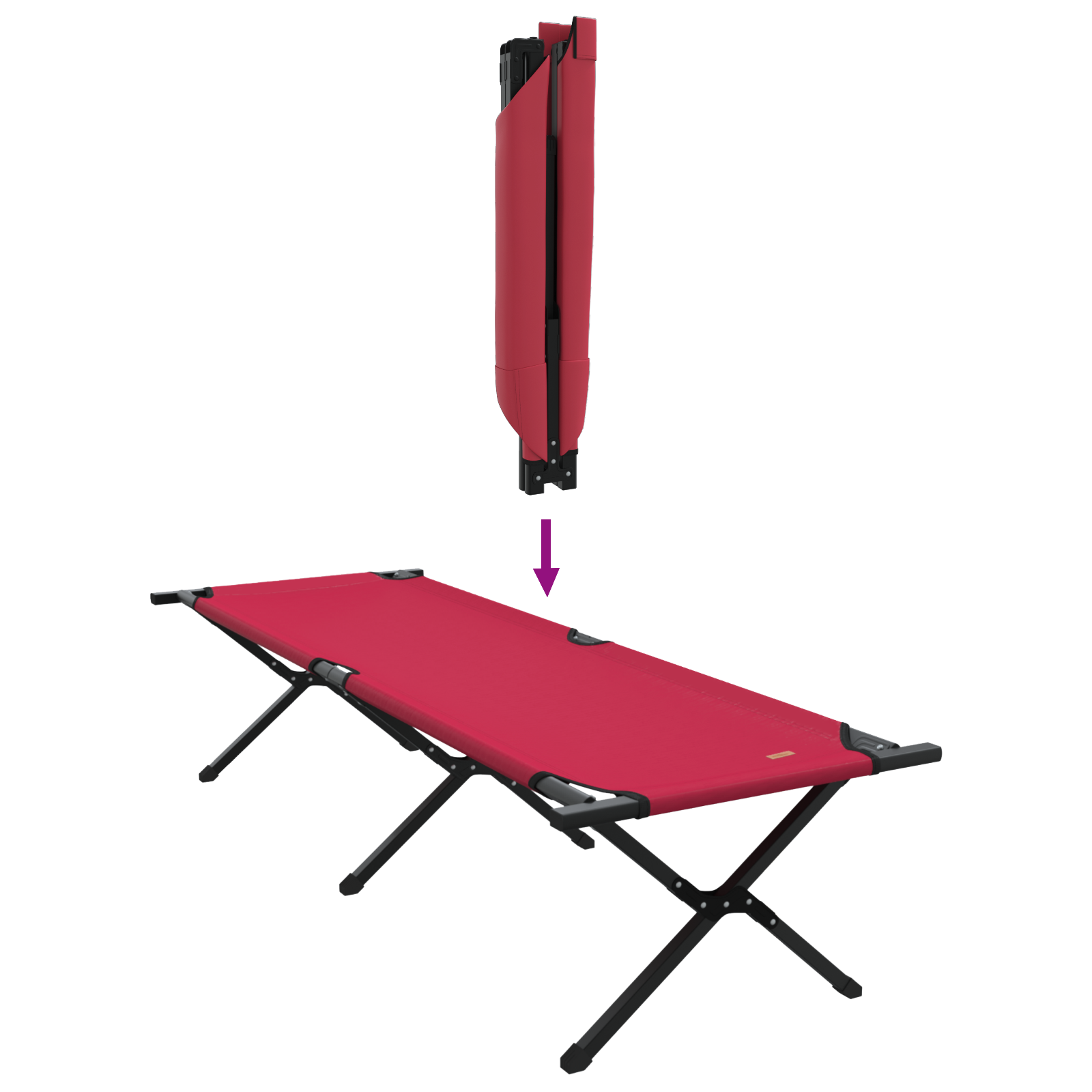 Folding Sun Bed with Carry Bag Red 600D Oxford Fabric - Image 8