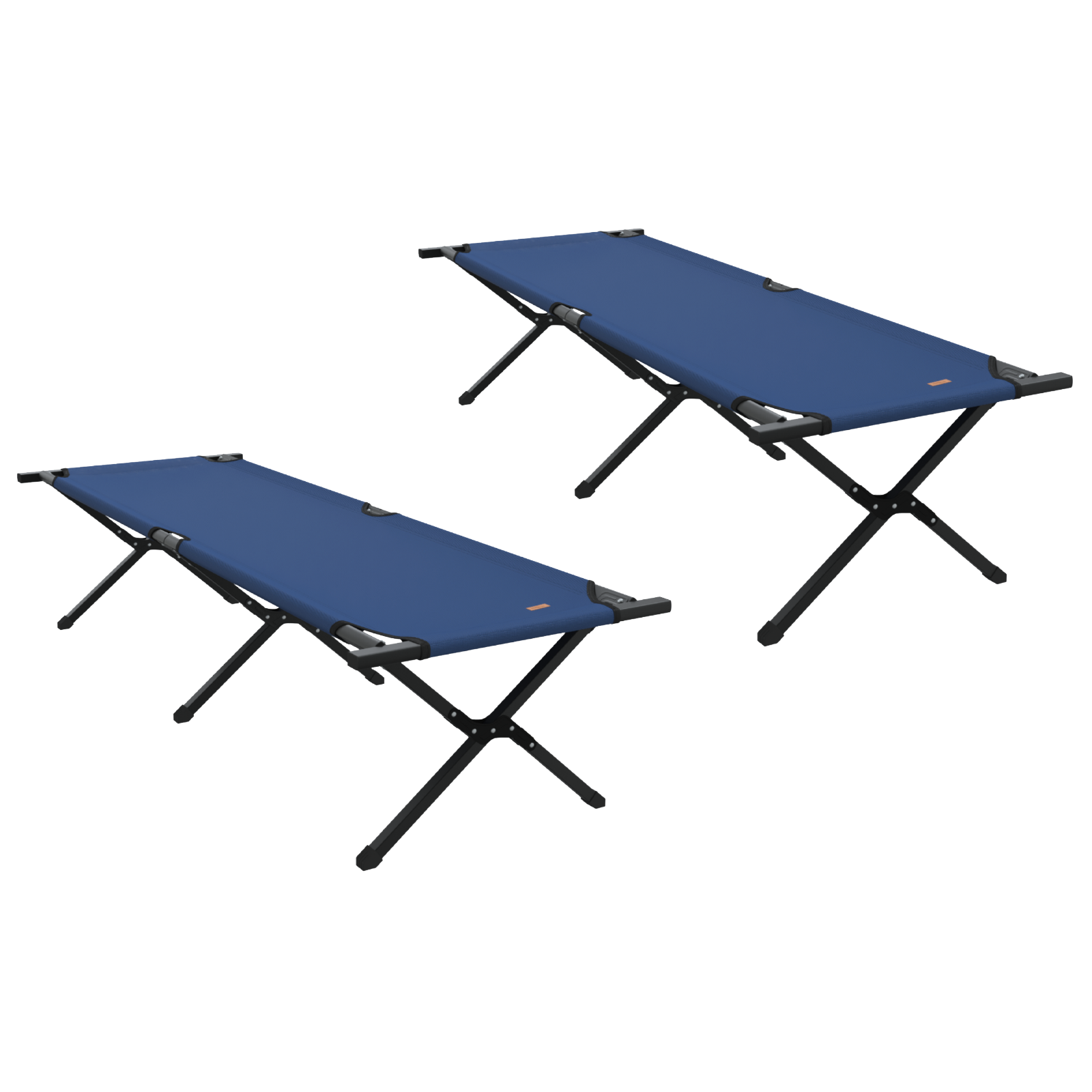 Folding Sun Beds 2 pcs with Carry Bag Blue 600D Oxford Fabric - Image 2