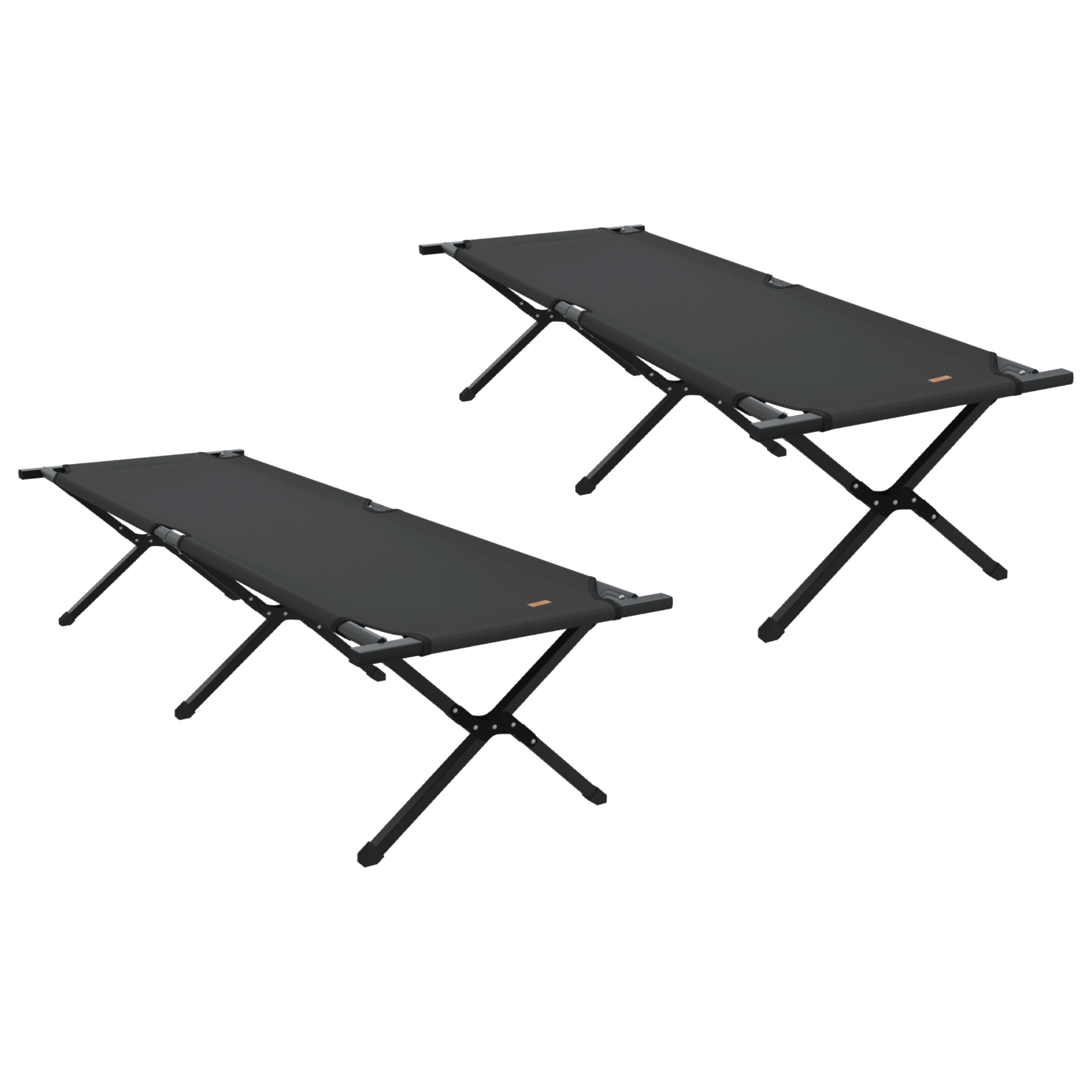 Folding Sun Beds 2 pcs with Carry Bag Black 600D Oxford Fabric - Image 2