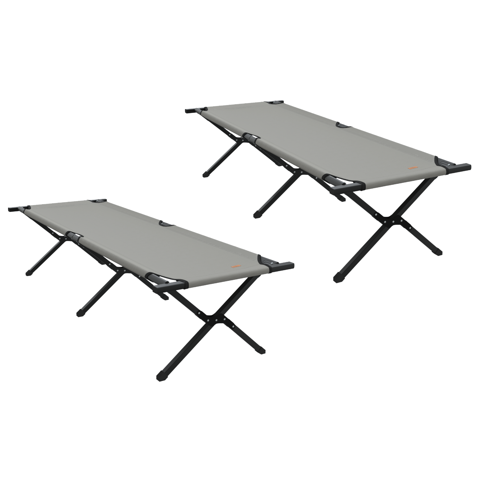 Folding Sun Beds 2 pcs with Carry Bag Grey 600D Oxford Fabric - Image 2