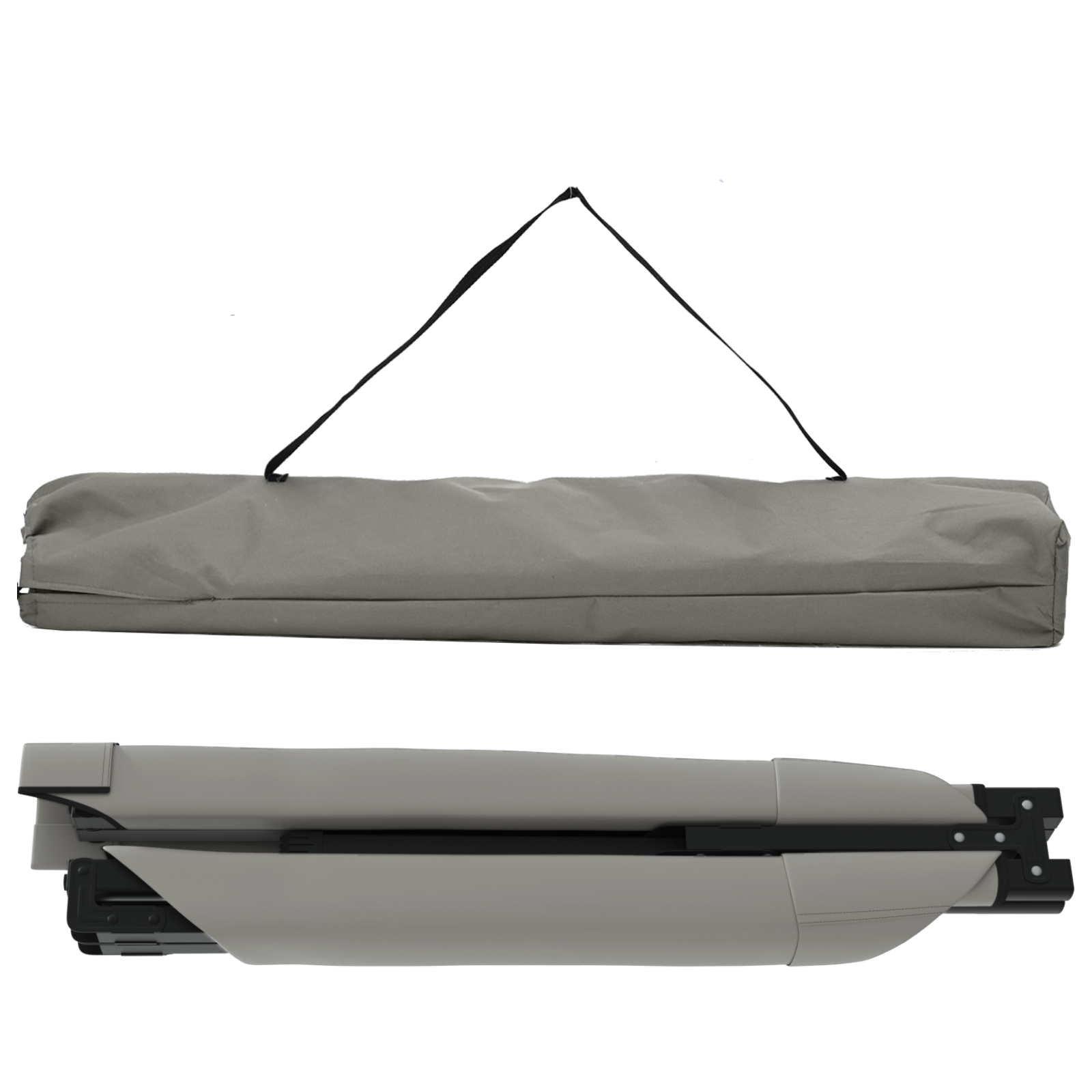 Folding Sun Beds 2 pcs with Carry Bag Grey 600D Oxford Fabric - Image 5
