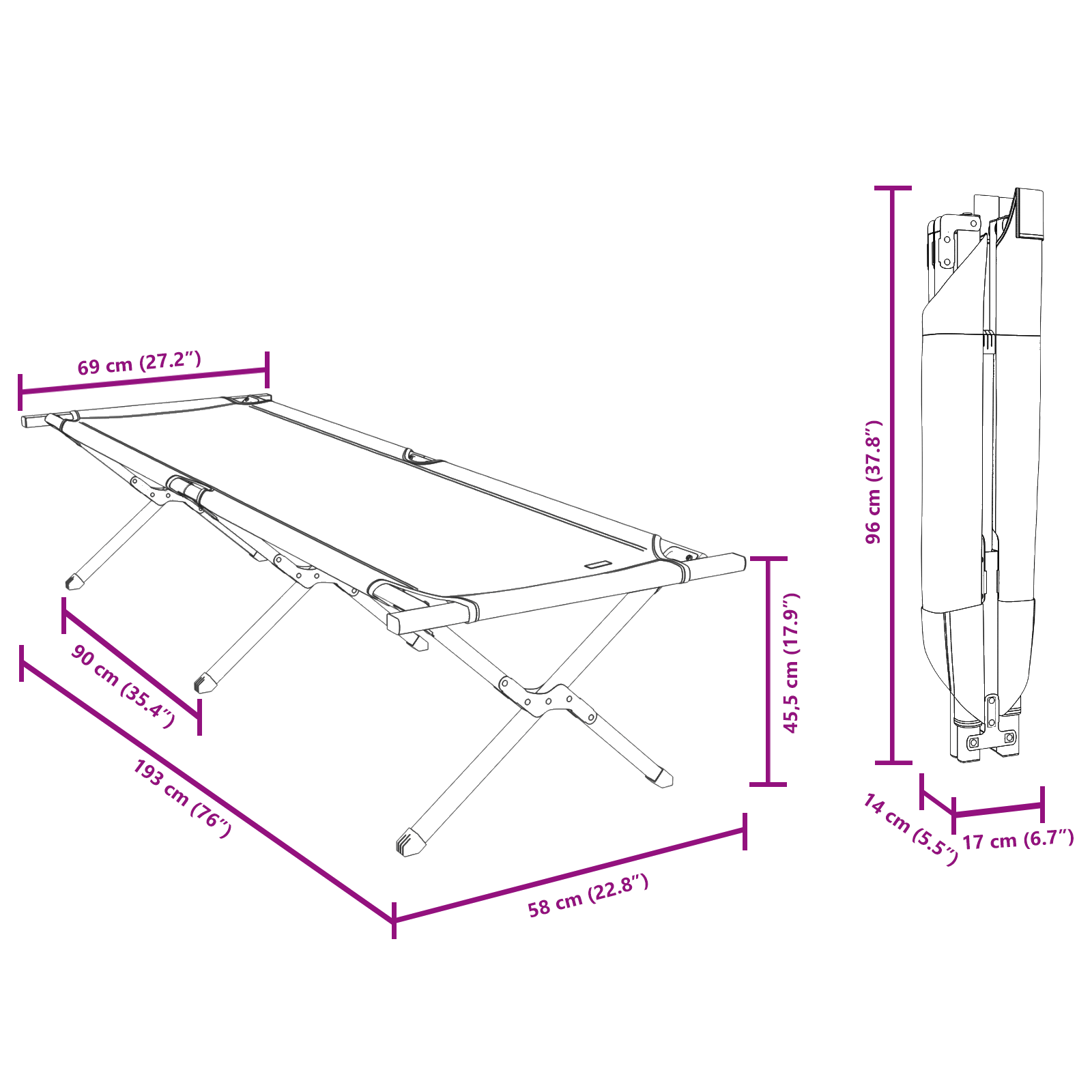 Folding Sun Beds 2 pcs with Carry Bag Grey 600D Oxford Fabric - Image 11