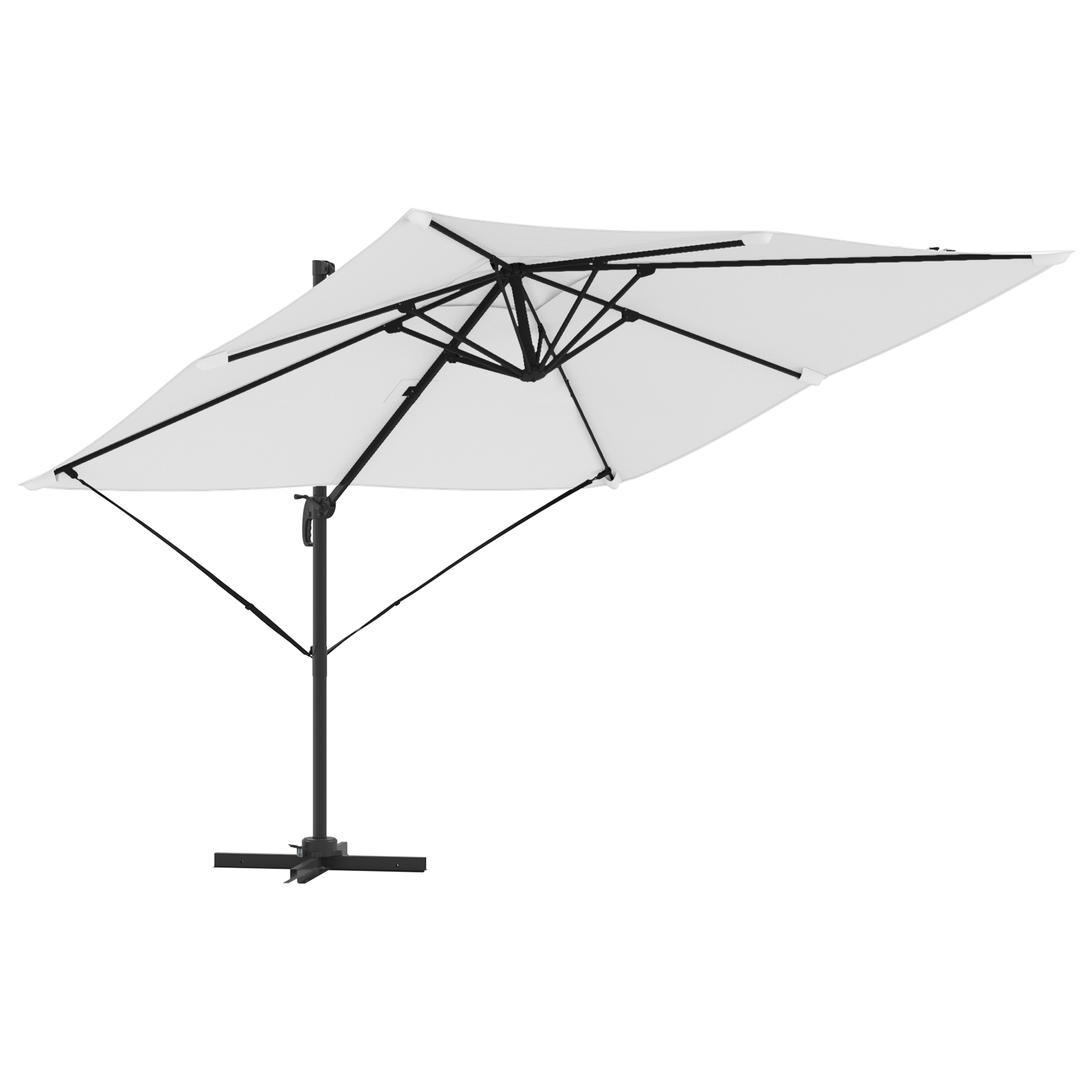 Patio Umbrella Sand Polyester canopy 3m Adjustable Armrests - Image 2