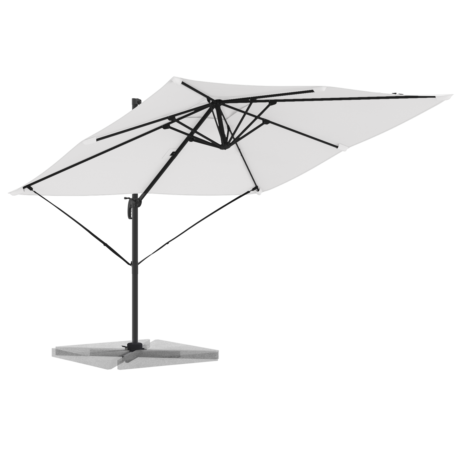 Patio Umbrella Sand Polyester canopy 3m Adjustable Armrests - Image 3