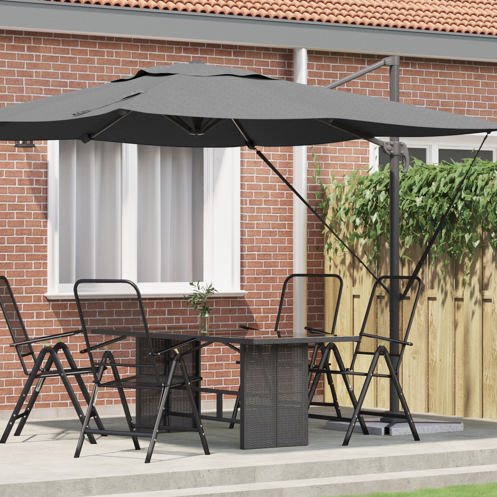 Cantilever Roma Parasol Anthracite 286x285x265 cm Aluminium