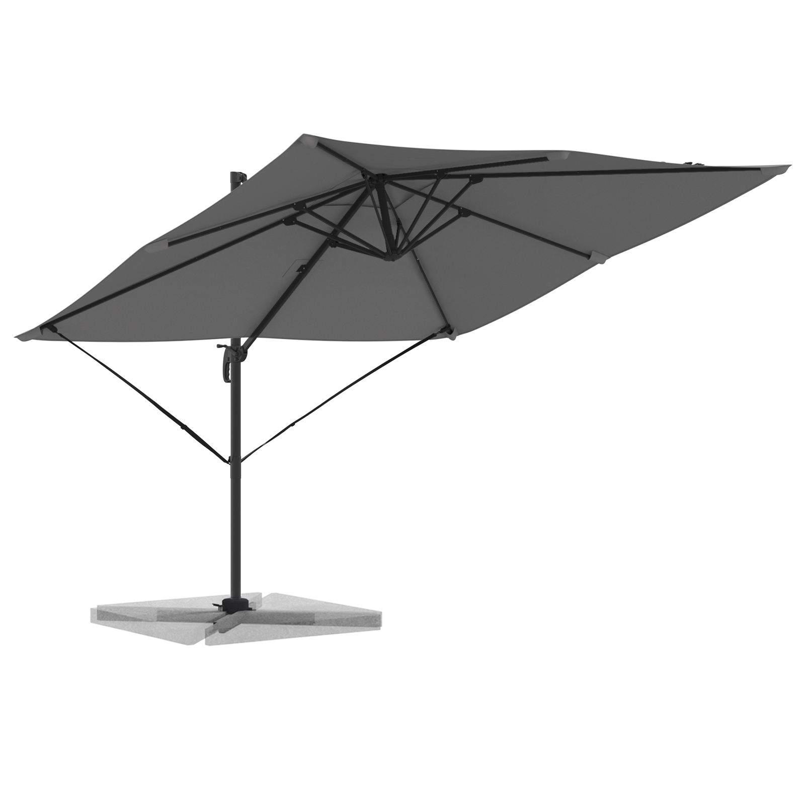 Cantilever Roma Parasol Anthracite 286x285x265 cm Aluminium - Image 3