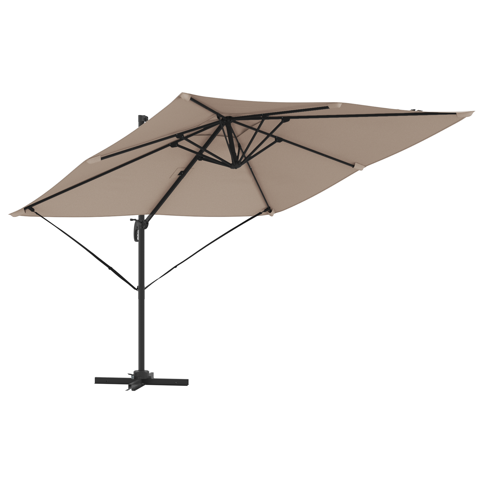 Cantilever Roma Parasol Taupe 286x285x265 cm Aluminium - Image 2