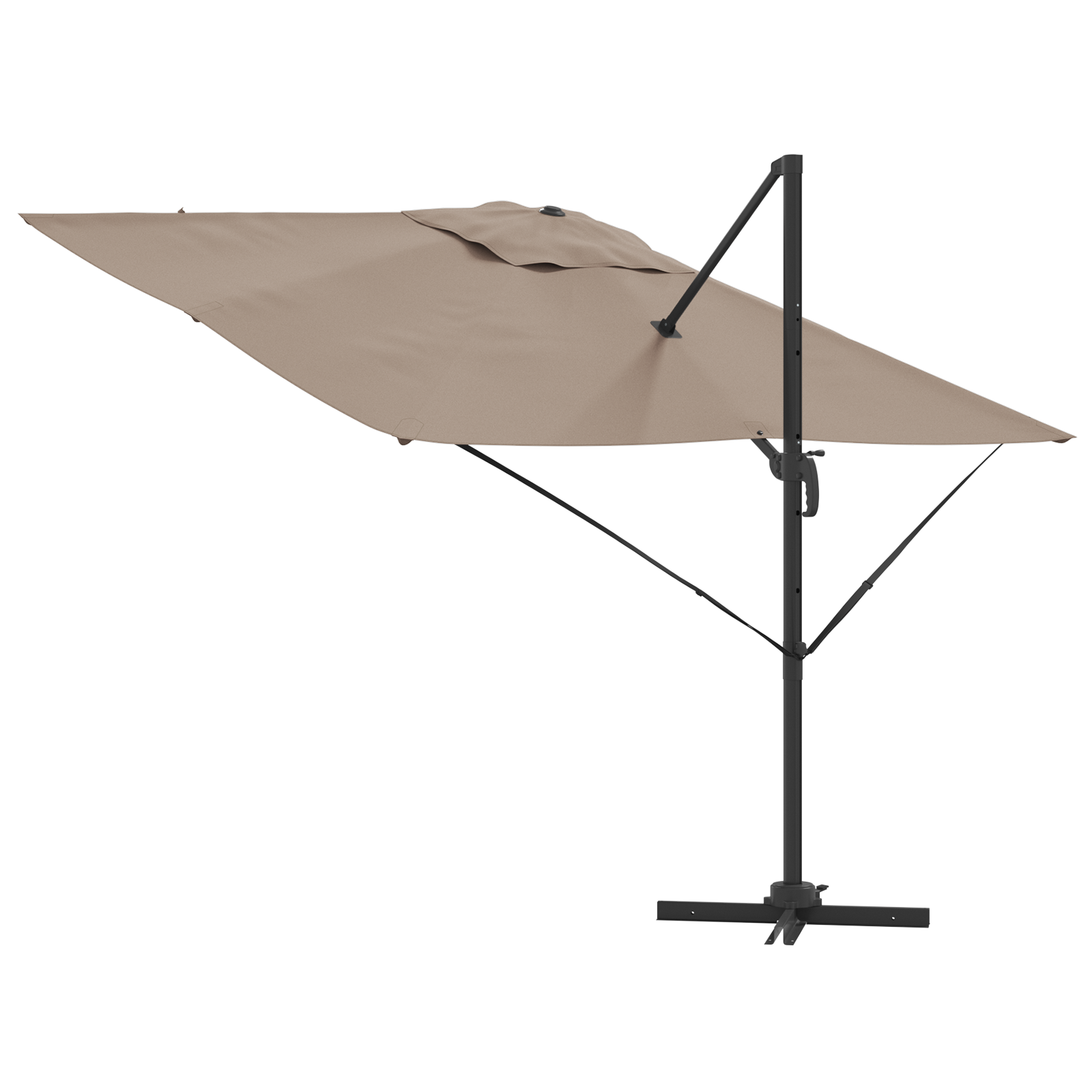 Cantilever Roma Parasol Taupe 286x285x265 cm Aluminium - Image 8