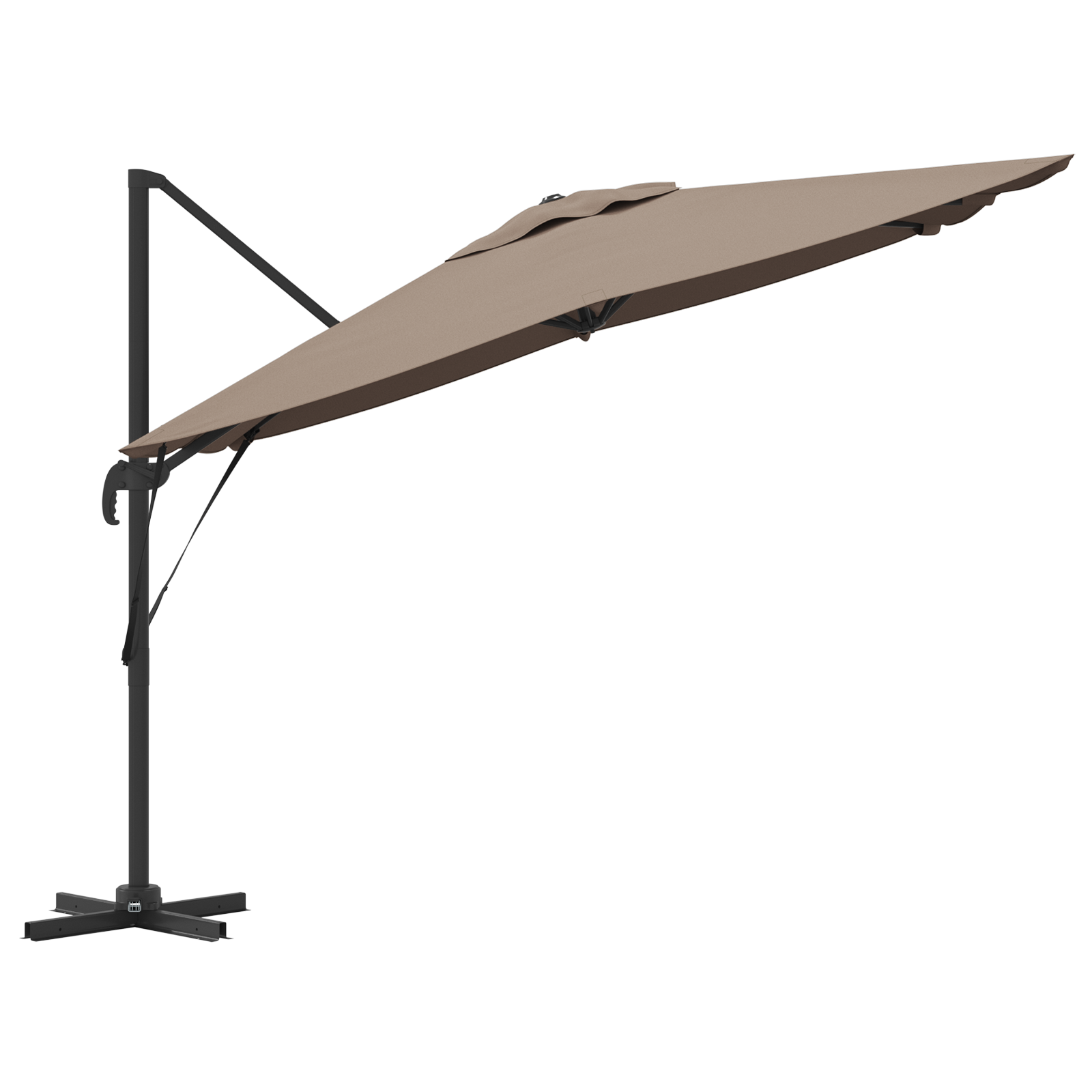 Cantilever Roma Parasol Taupe 286x285x265 cm Aluminium - Image 6