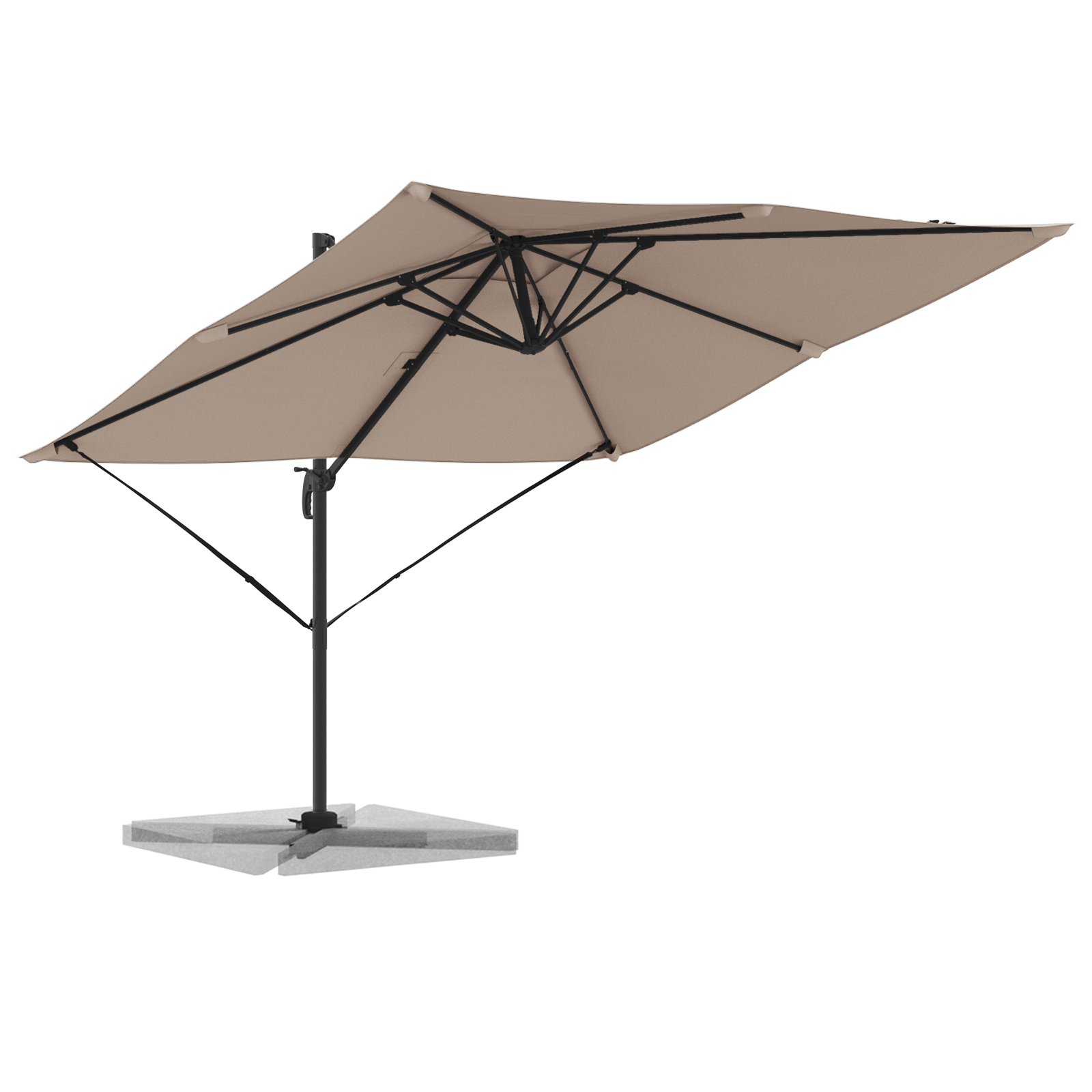 Cantilever Roma Parasol Taupe 286x285x265 cm Aluminium - Image 3