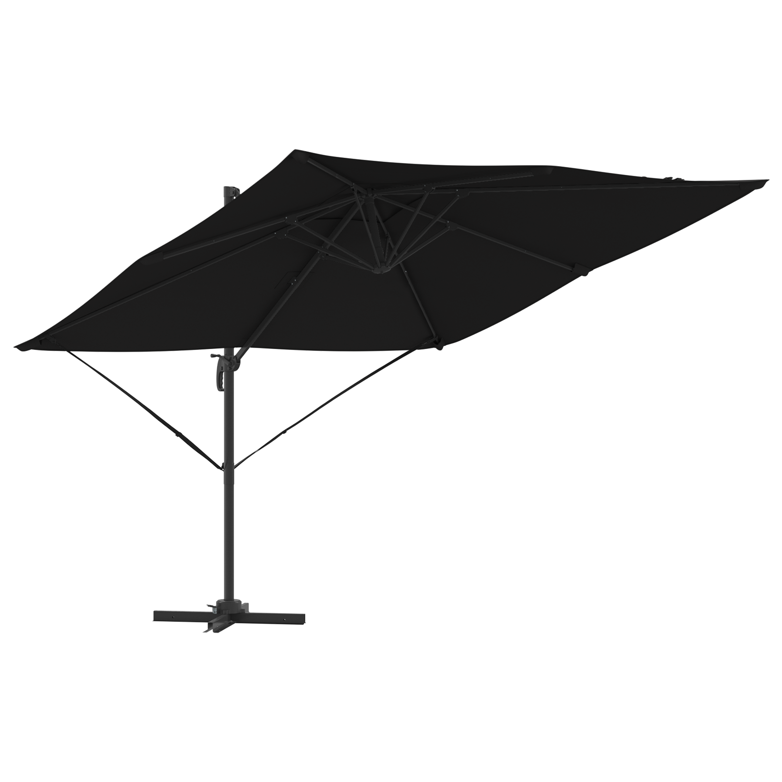 Cantilever Roma Parasol Black 286x285x265 cm Aluminium - Image 2