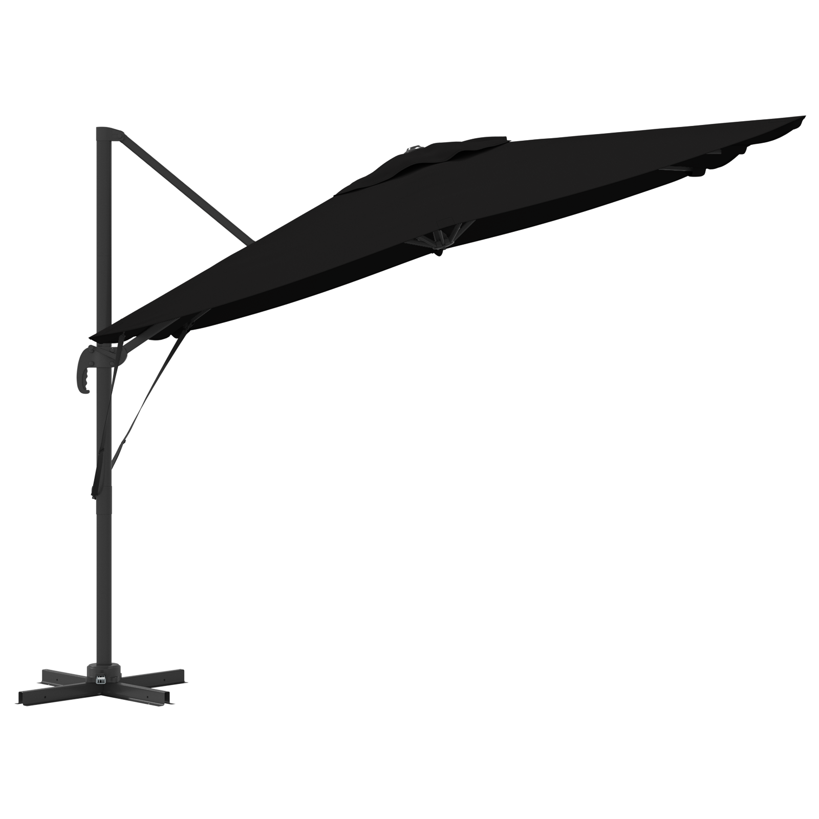 Cantilever Roma Parasol Black 286x285x265 cm Aluminium - Image 6