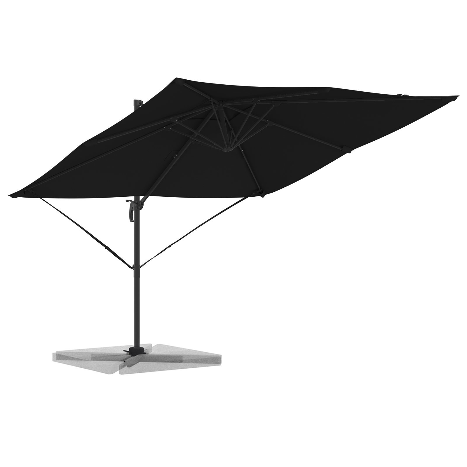 Cantilever Roma Parasol Black 286x285x265 cm Aluminium - Image 3