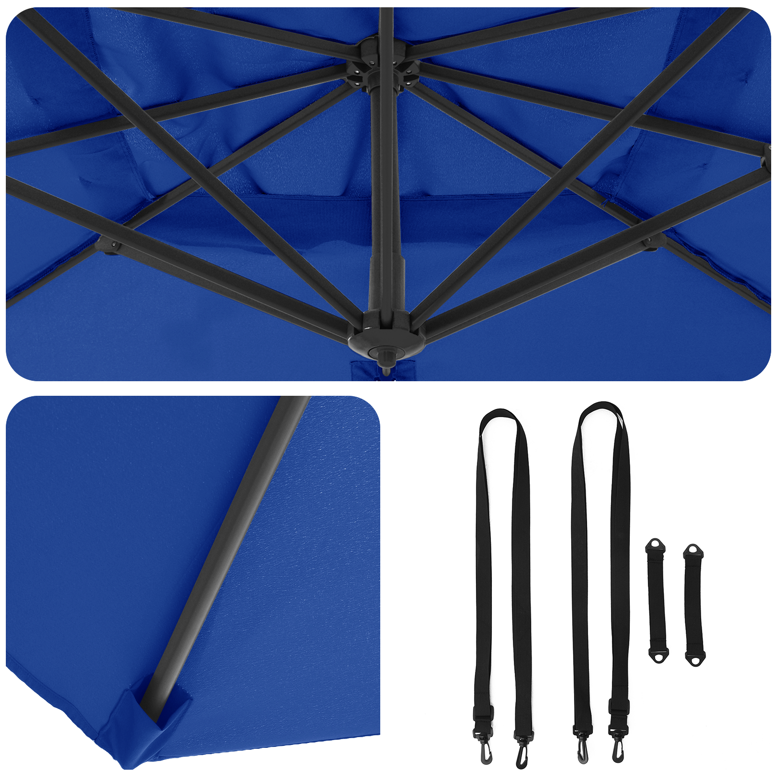 Patio Umbrella Azure Blue Aluminium, Polyester 3m - Image 10