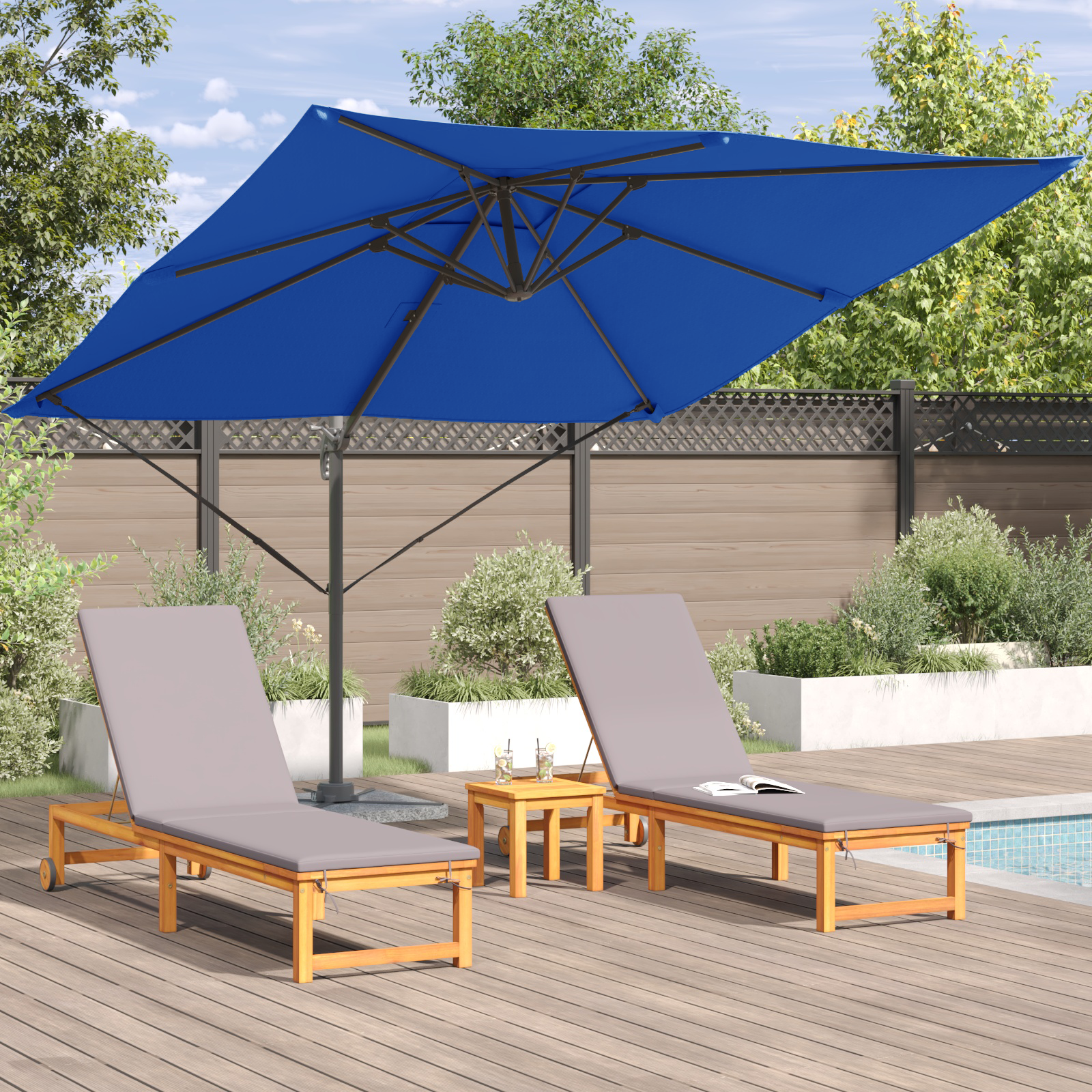 Patio Umbrella Azure Blue Aluminium, Polyester 3m - Image 4