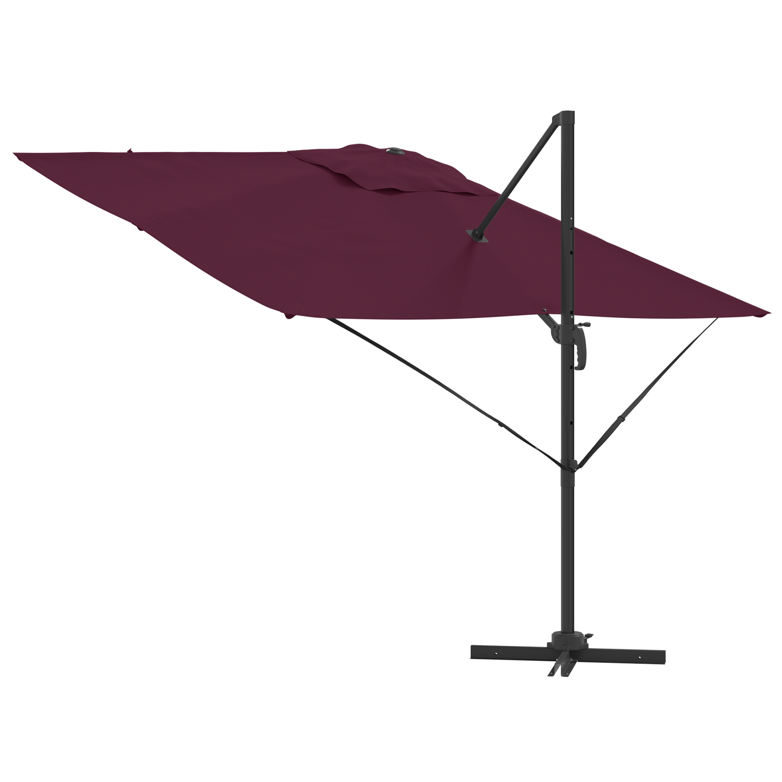 Patio Umbrella Bordeaux red Aluminium, Polyester Large - Image 8