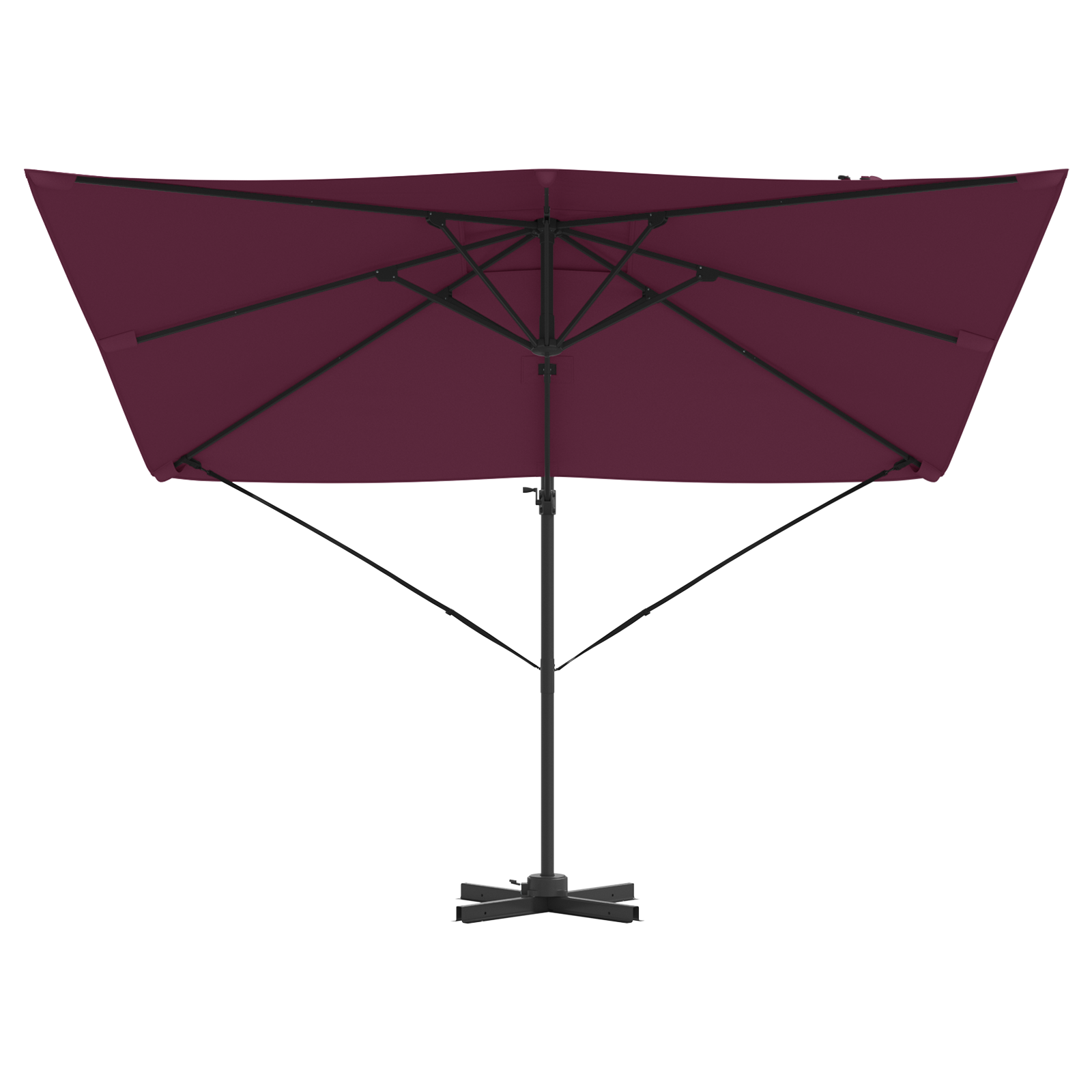 Patio Umbrella Bordeaux red Aluminium, Polyester Large - Image 5