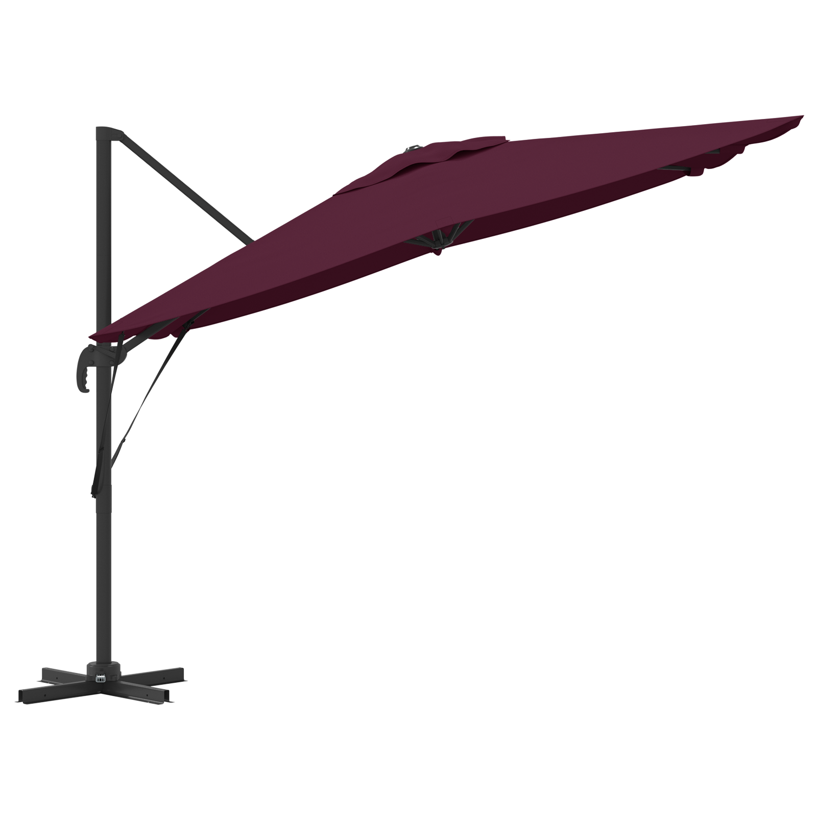 Patio Umbrella Bordeaux red Aluminium, Polyester Large - Image 6