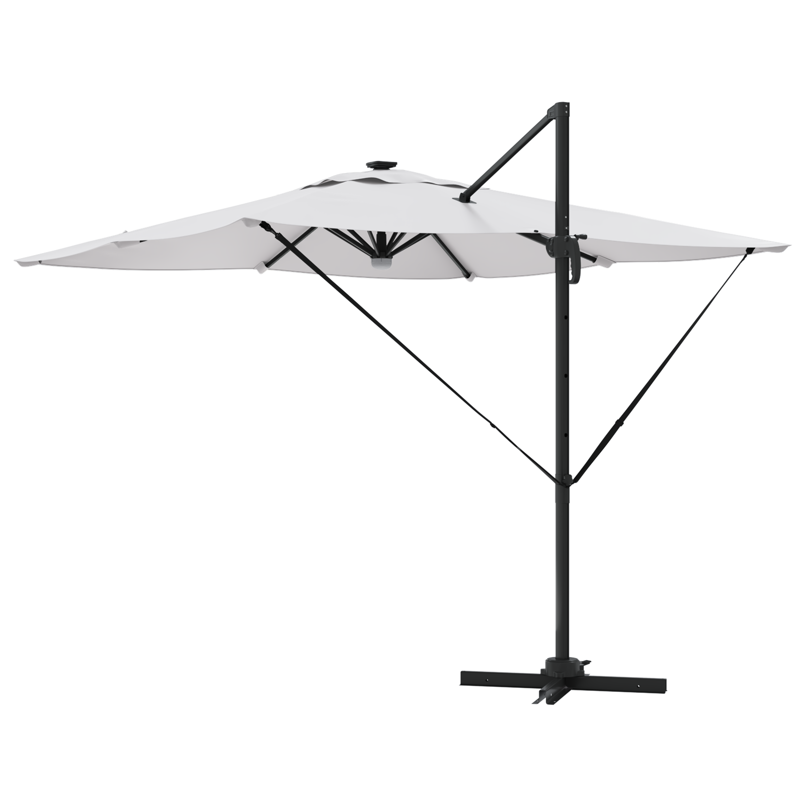 Cantilever Roma Parasol with LEDs Sand 286x285x270 cm Aluminium - Image 7