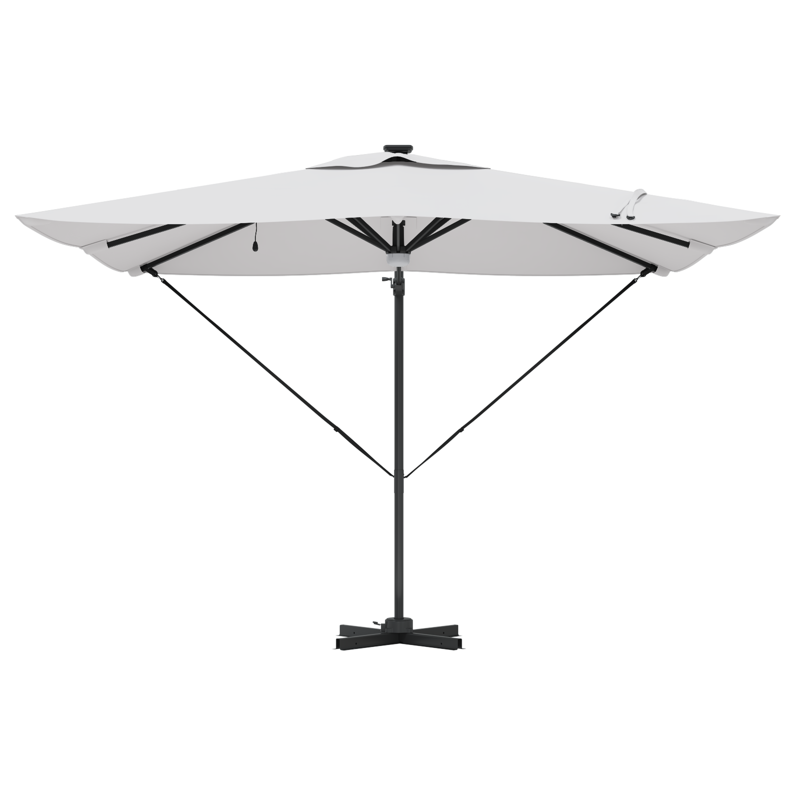 Cantilever Roma Parasol with LEDs Sand 286x285x270 cm Aluminium - Image 5