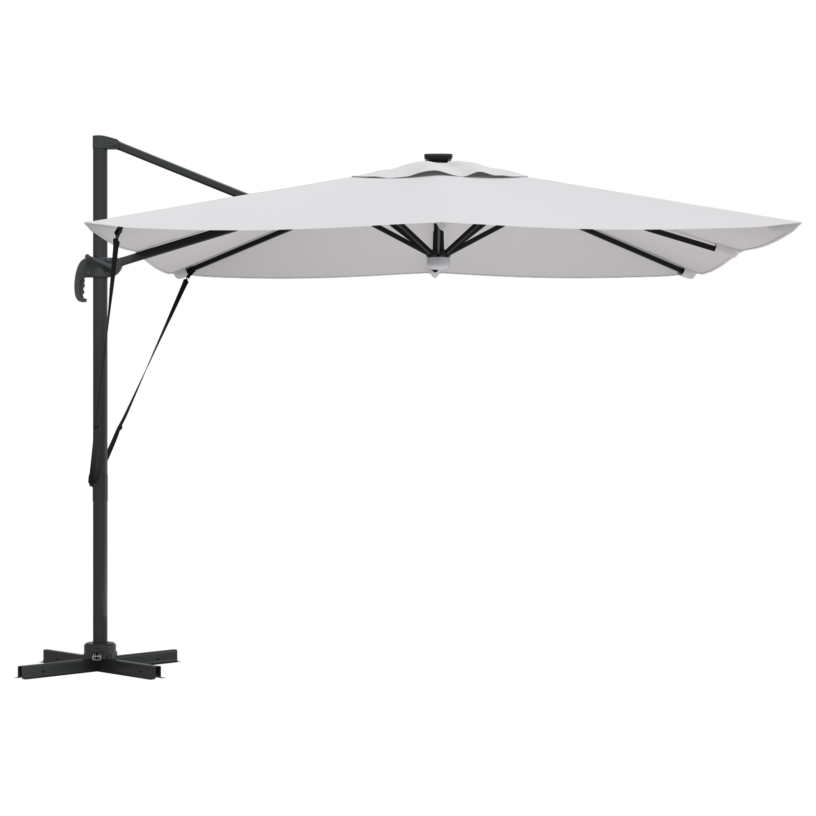 Cantilever Roma Parasol with LEDs Sand 286x285x270 cm Aluminium - Image 6