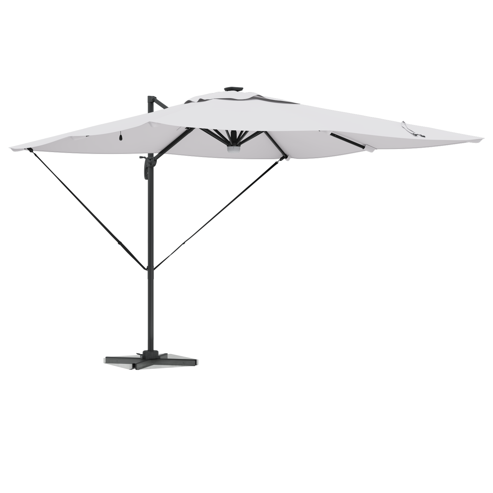 Cantilever Roma Parasol with LEDs Sand 286x285x270 cm Aluminium - Image 3