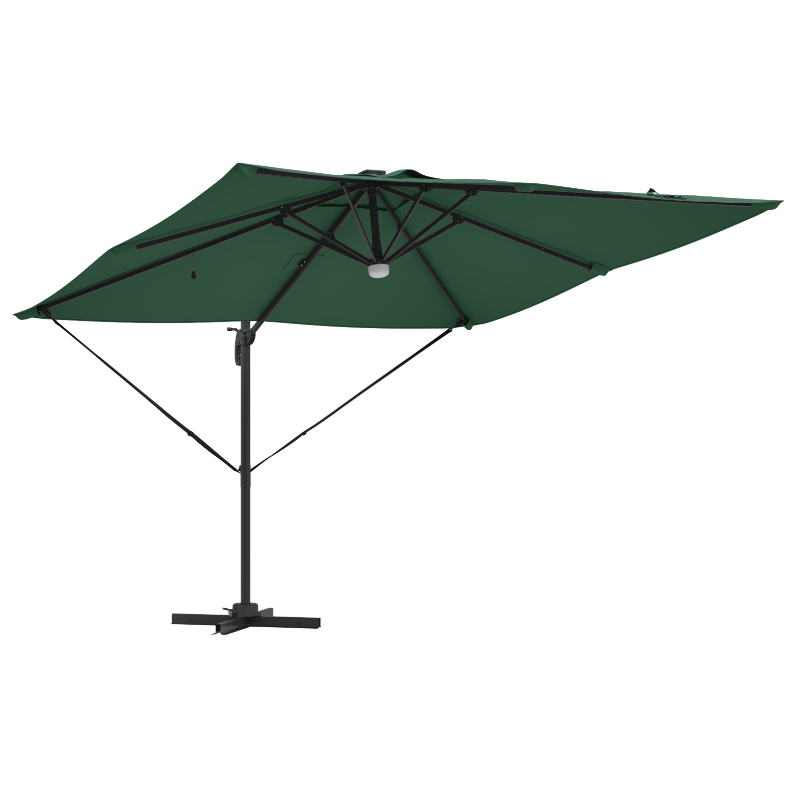 Cantilever Roma Parasol with LEDs Green 286x285x270 cm Aluminium - Image 4