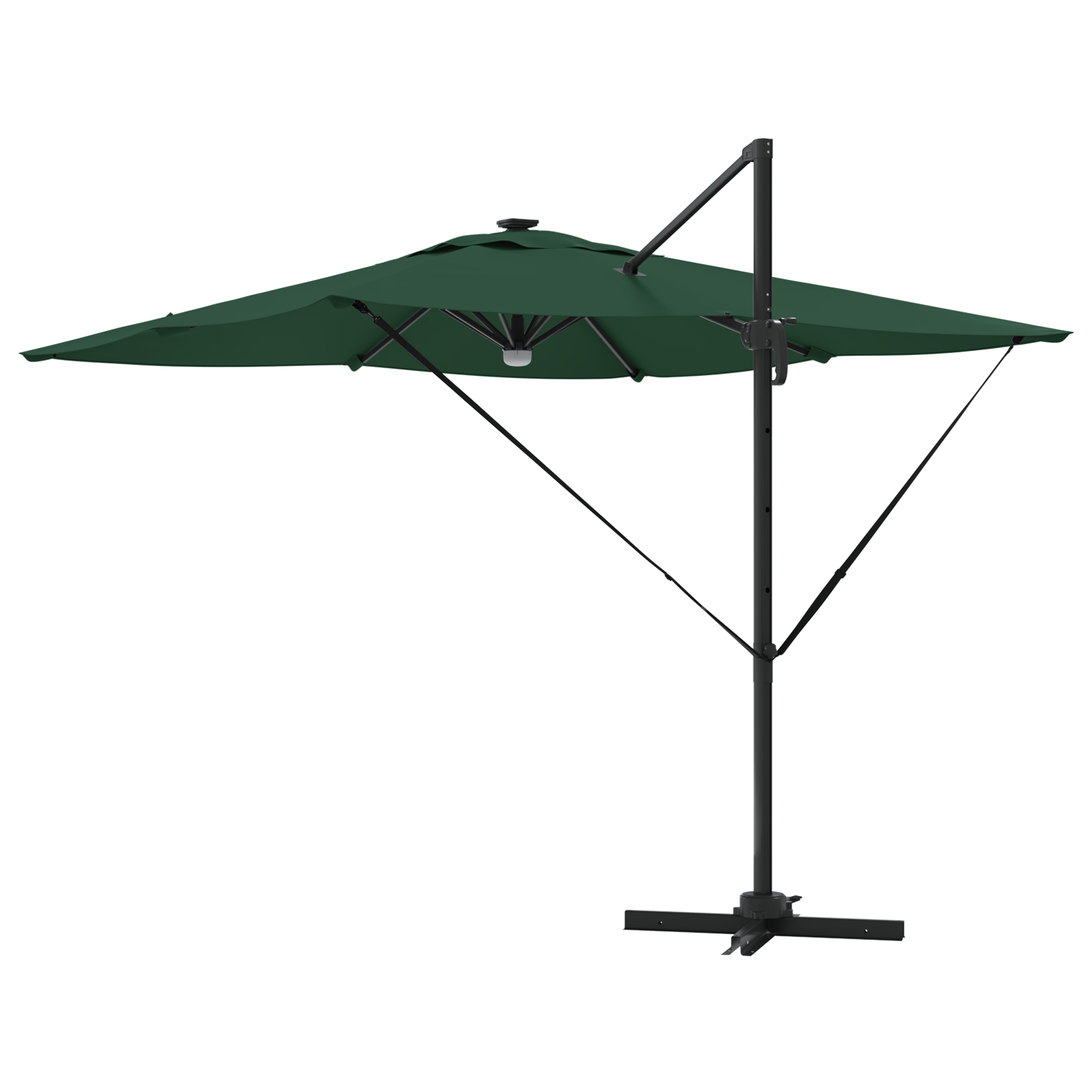 Cantilever Roma Parasol with LEDs Green 286x285x270 cm Aluminium - Image 7