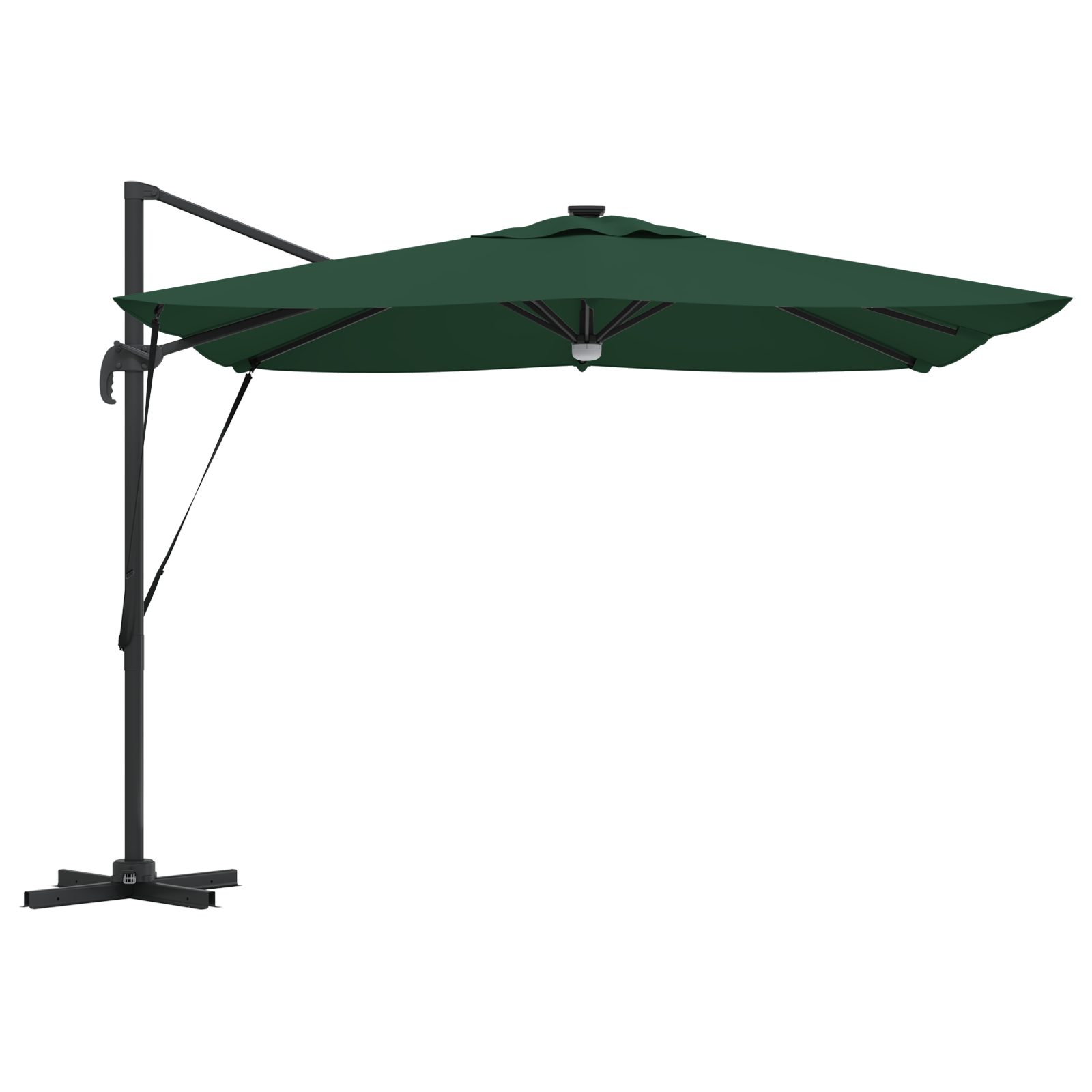 Cantilever Roma Parasol with LEDs Green 286x285x270 cm Aluminium - Image 6